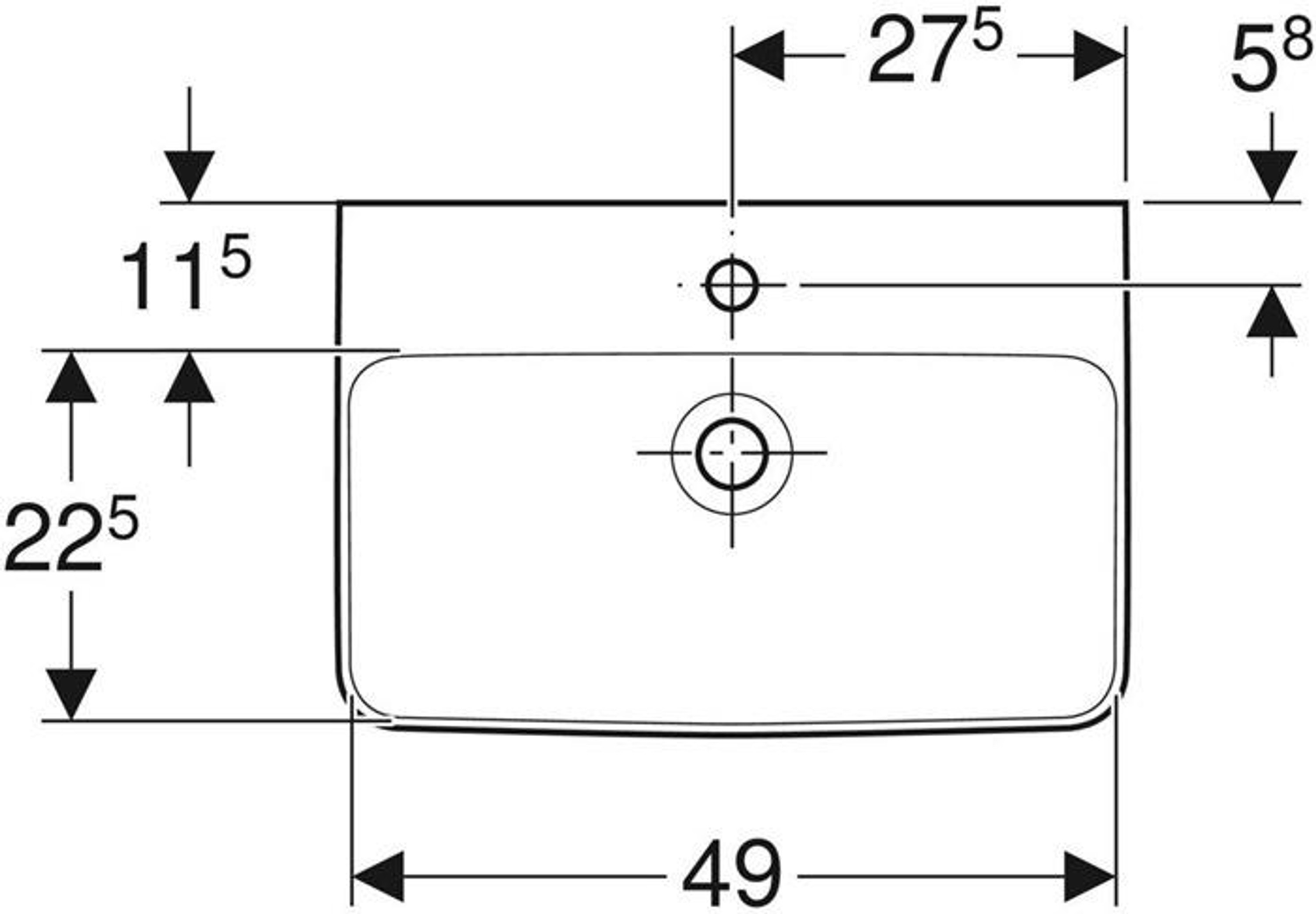 Geberit Waschtisch RENOVA COMPACT 550x37