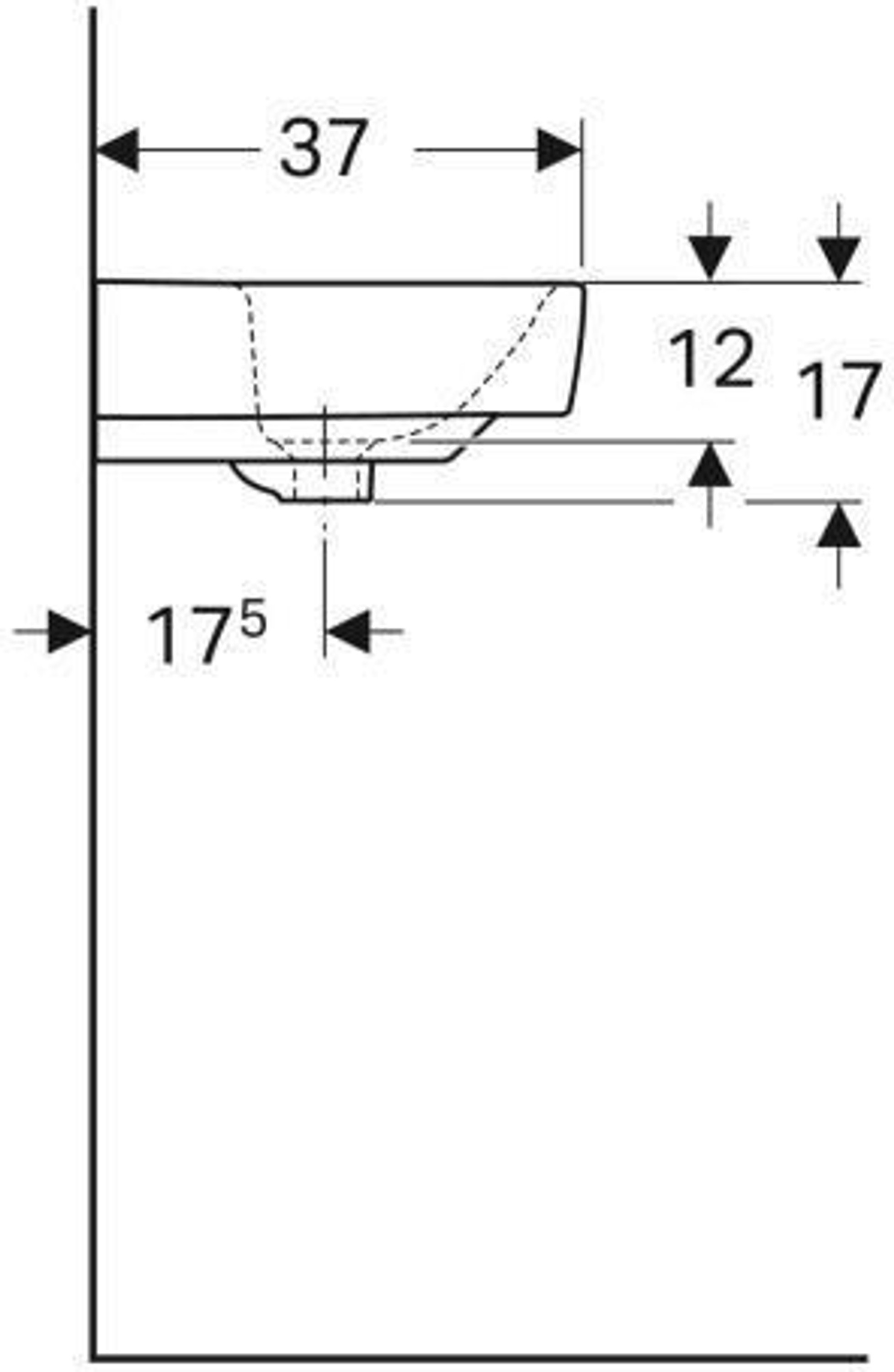 Geberit Waschtisch RENOVA COMPACT 550x37