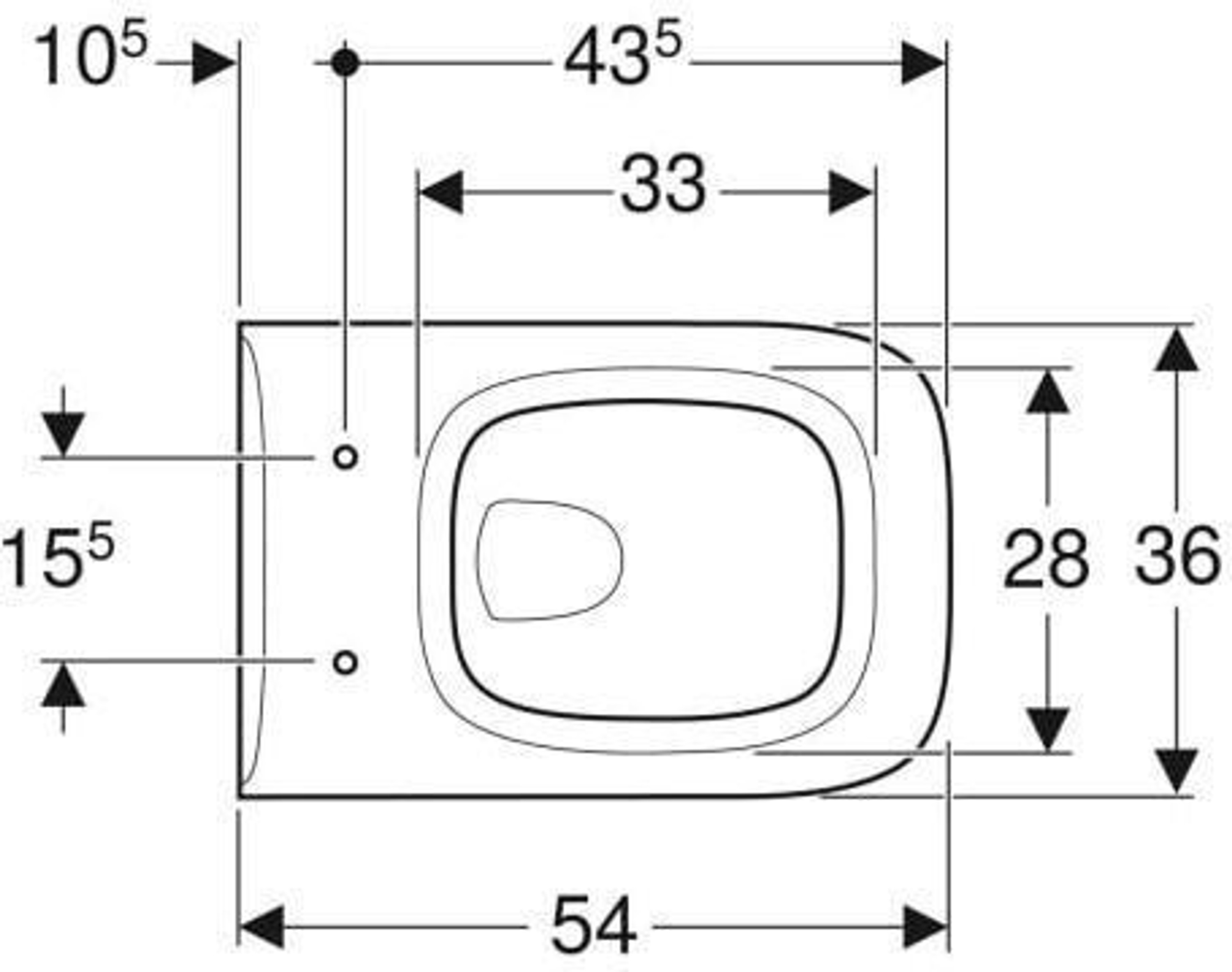 Geberit Wand-Tiefspül-WC RENOVA PLAN mit