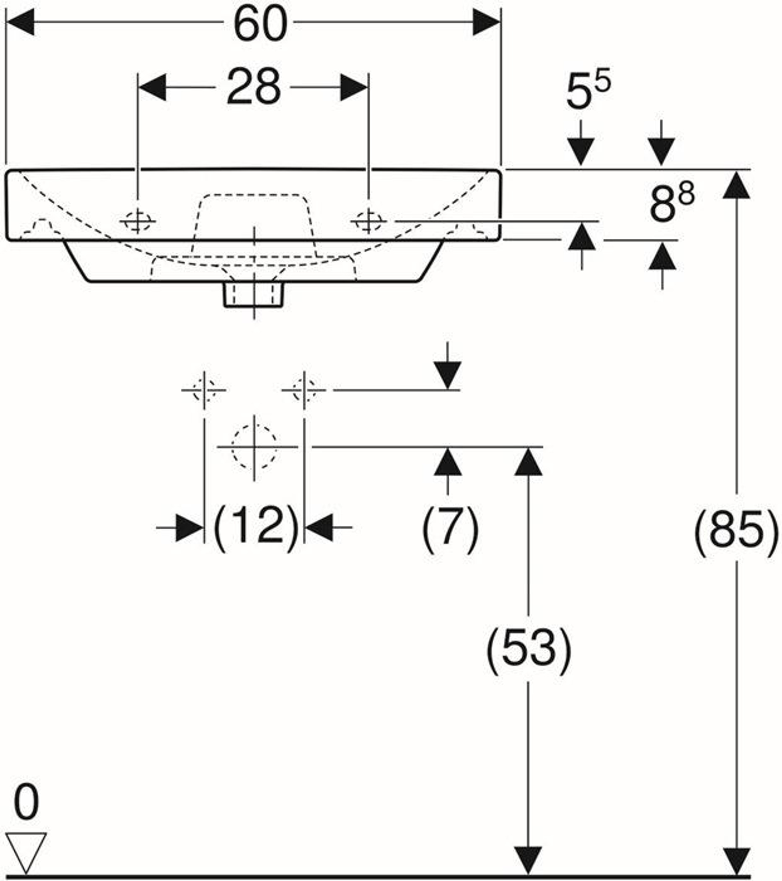 Geberit Waschtisch SMYLE Square mit Hahn