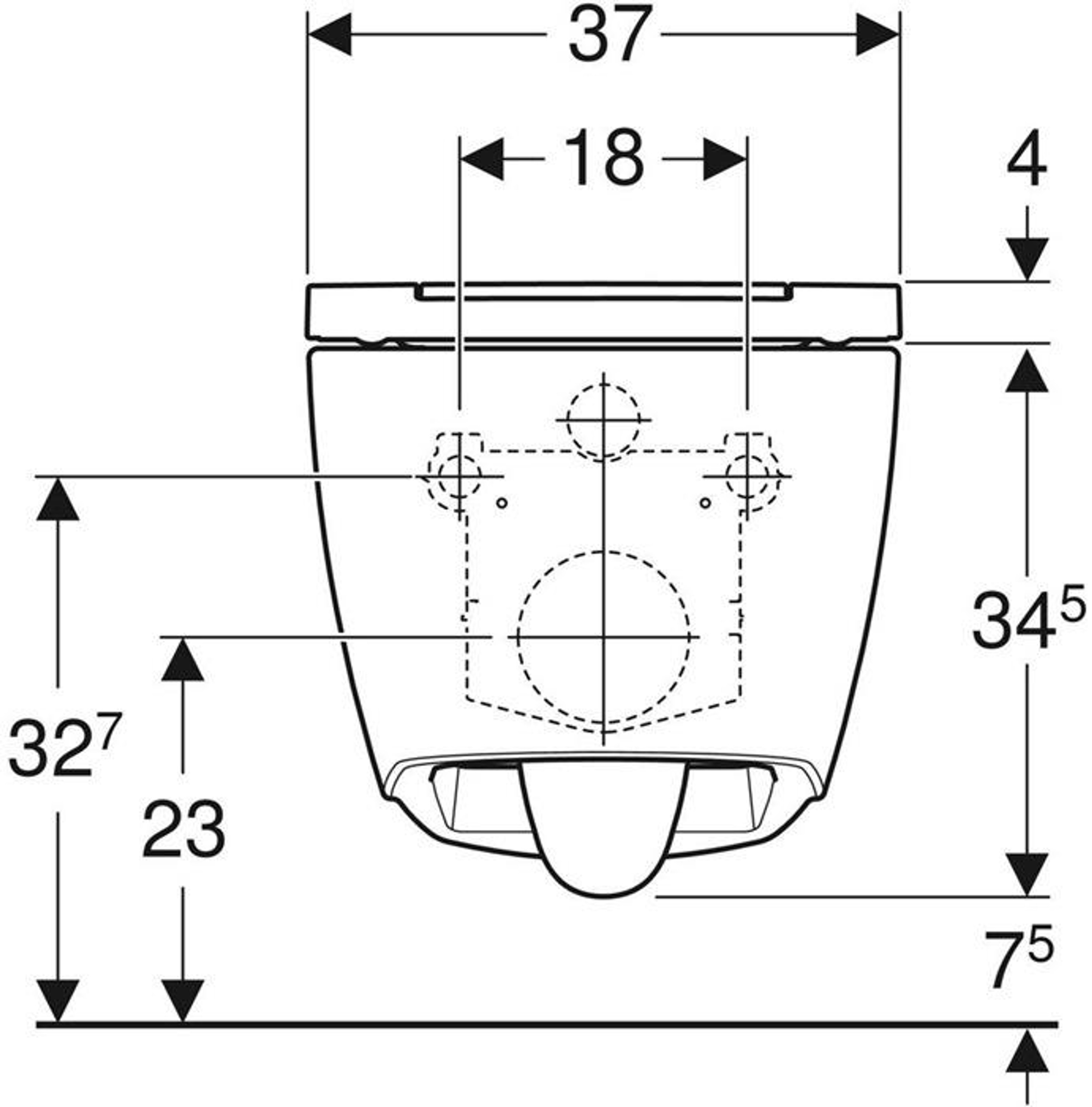 Geberit Wand-Tiefspül-WC ONE m WCSitz we