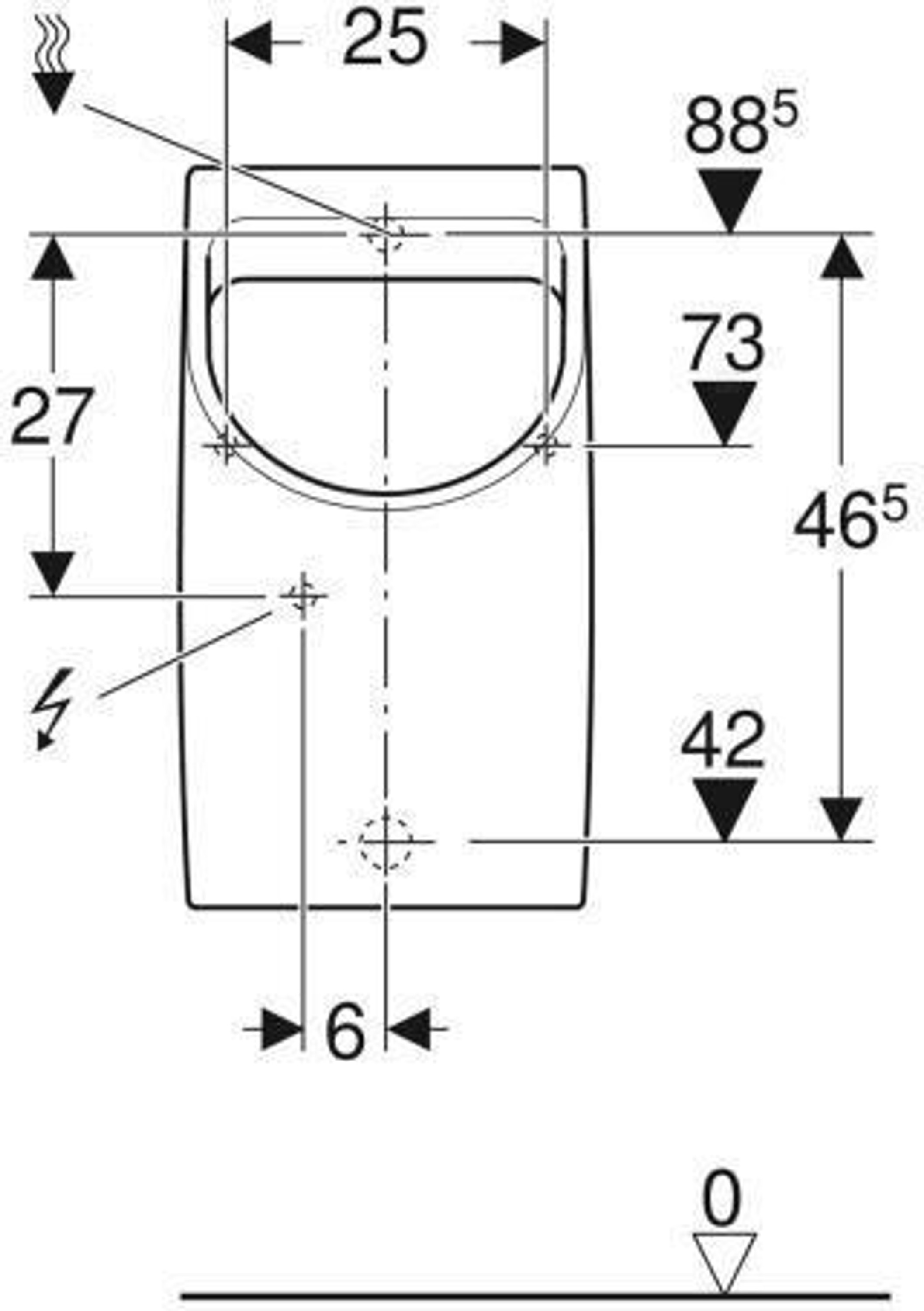 Geberit Urinal RENOVA PLAN Zul von hinte