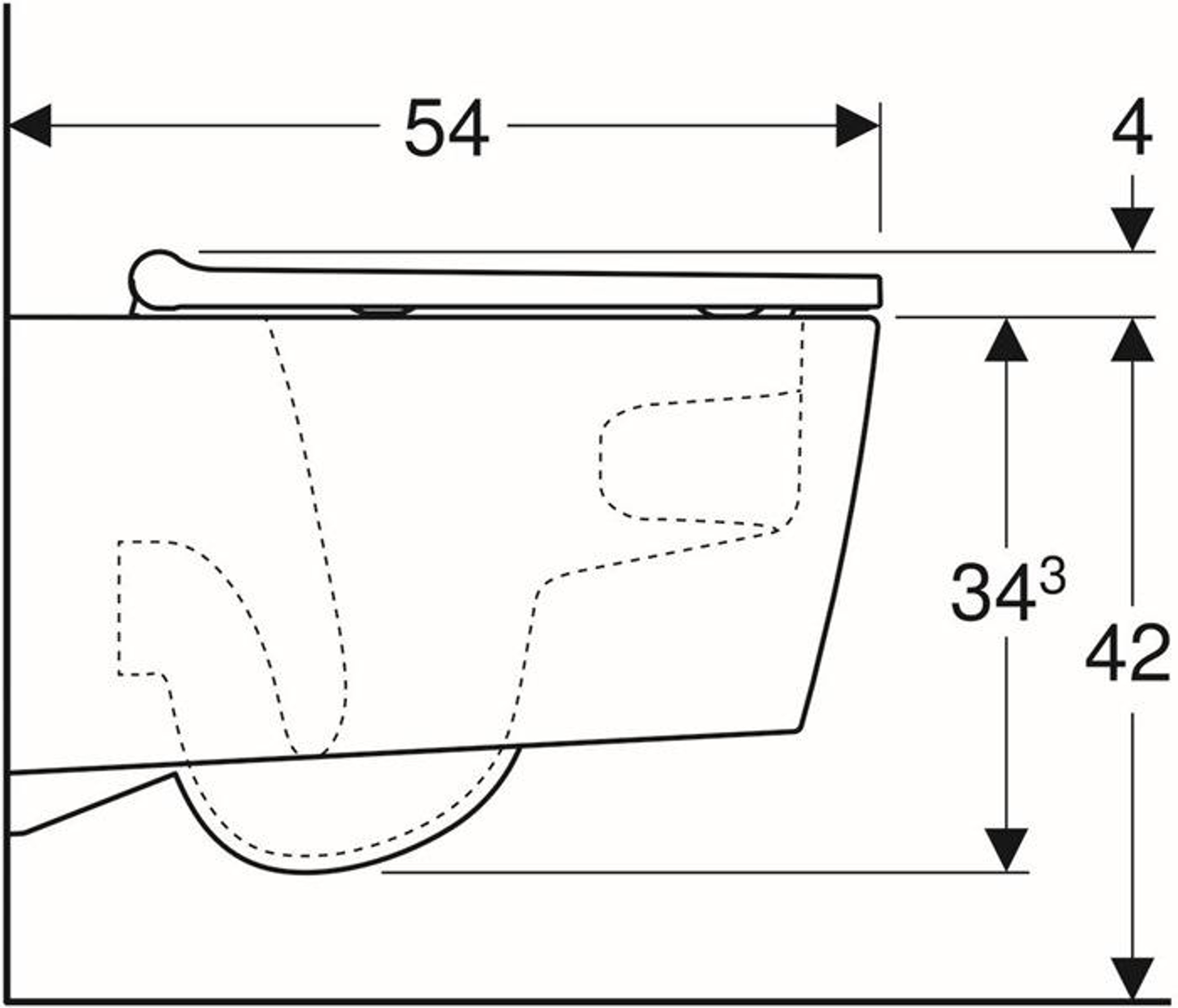 Geberit Wand-Tiefspül-WC ONE mit WC-Sitz