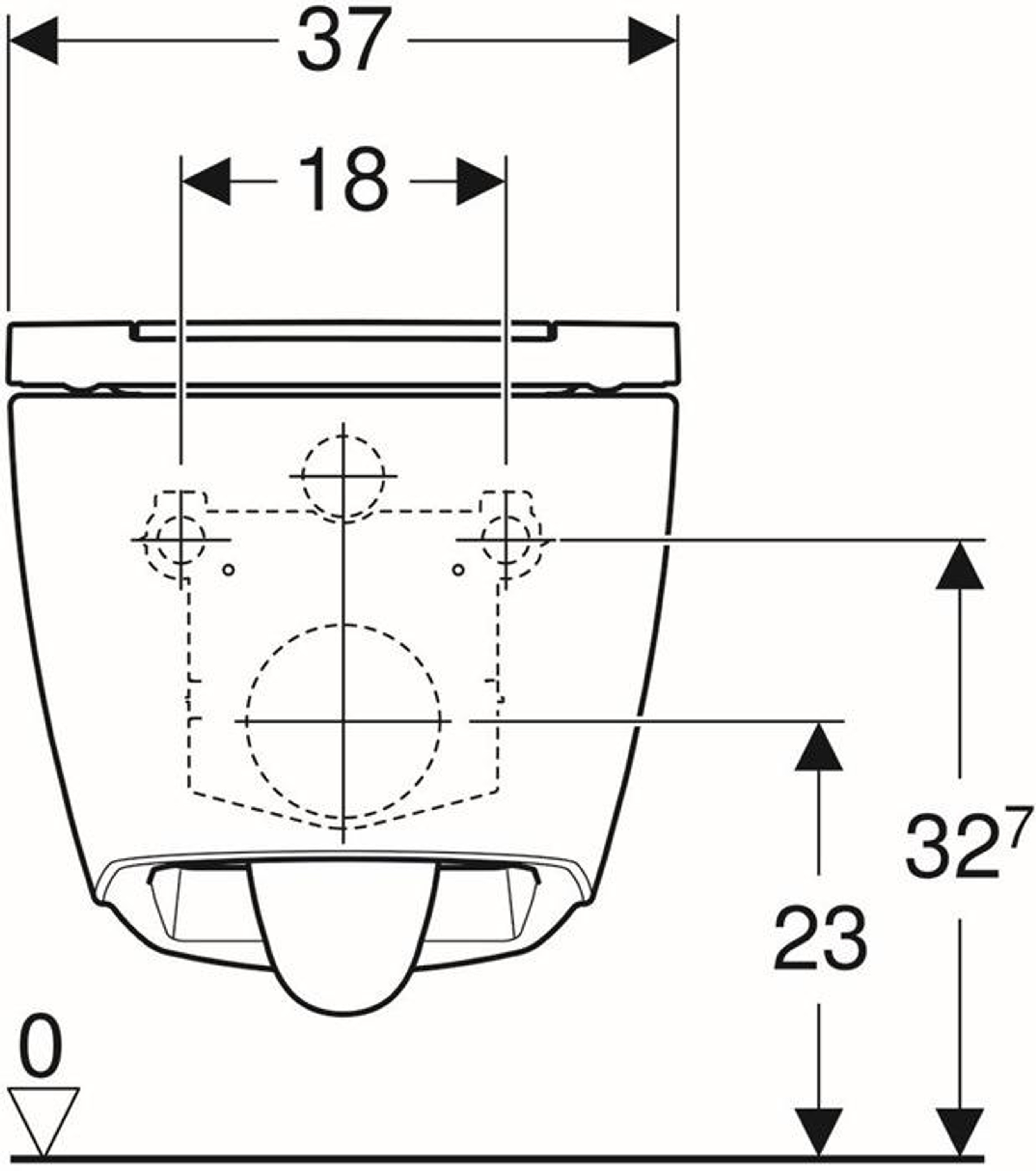 Geberit Wand-Tiefspül-WC ONE mit WC-Sitz