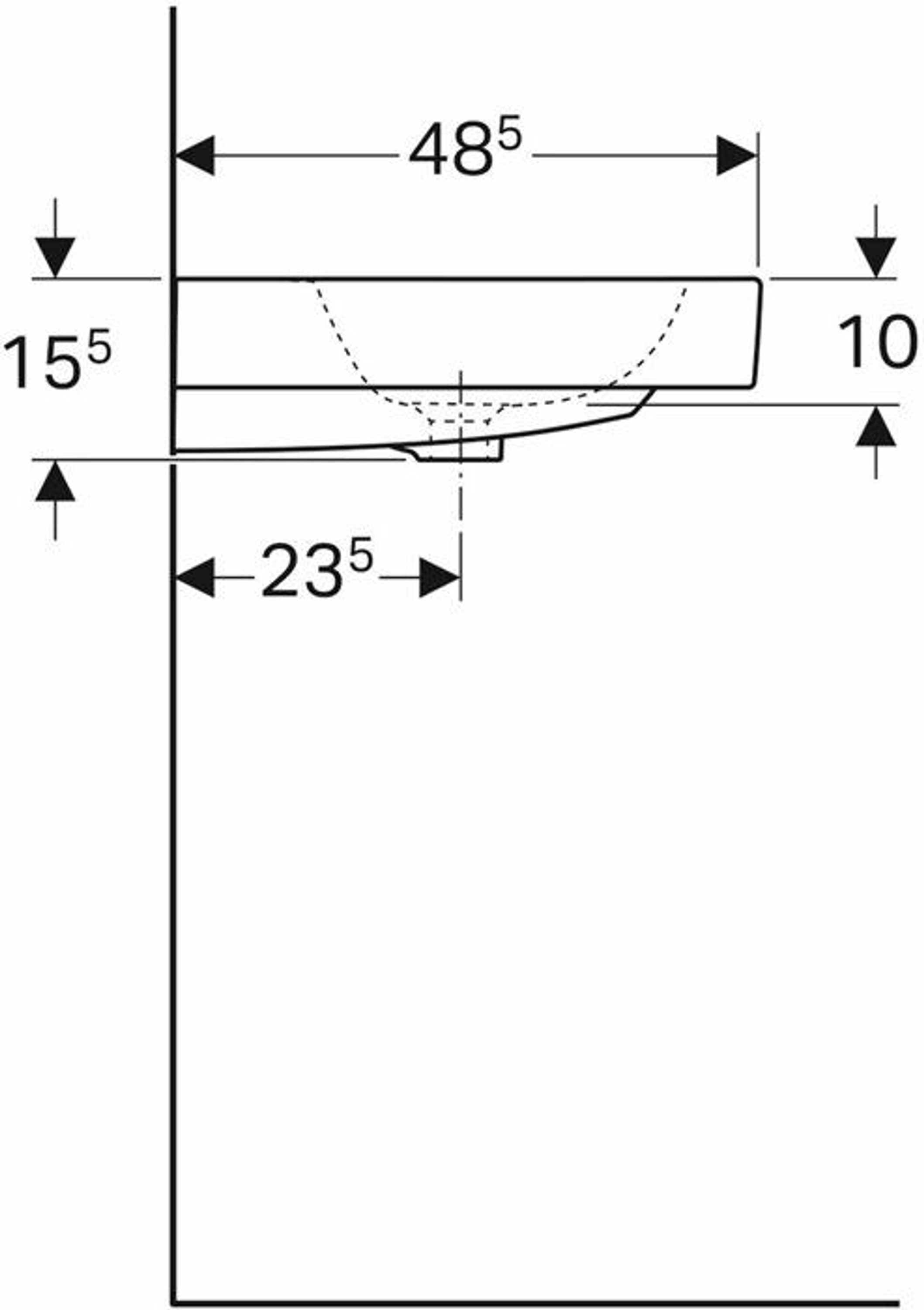 Geberit Waschtisch iCon m HL mit Überlau