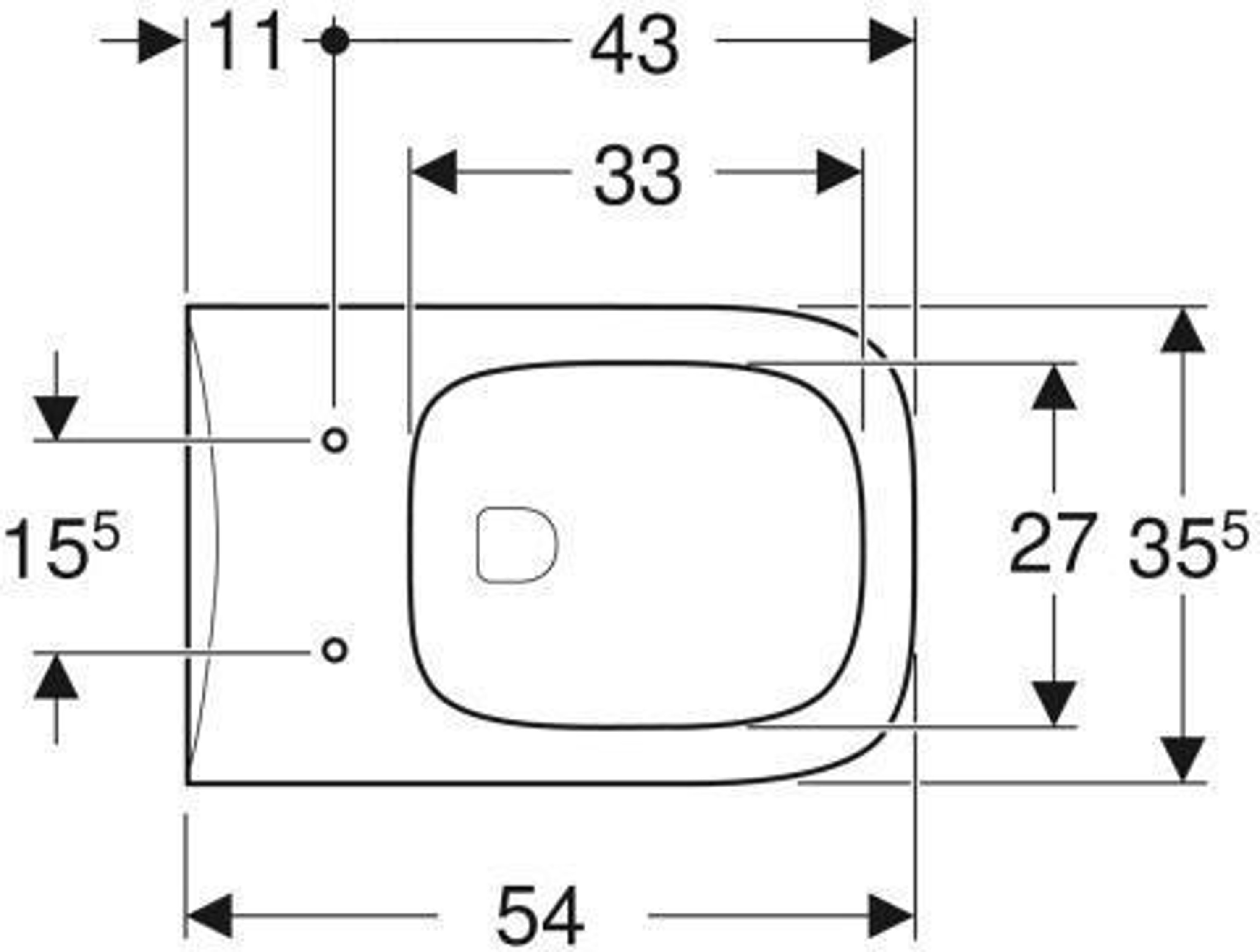 Geberit Wand-Tiefspül-WC RENOVA PLAN Rim