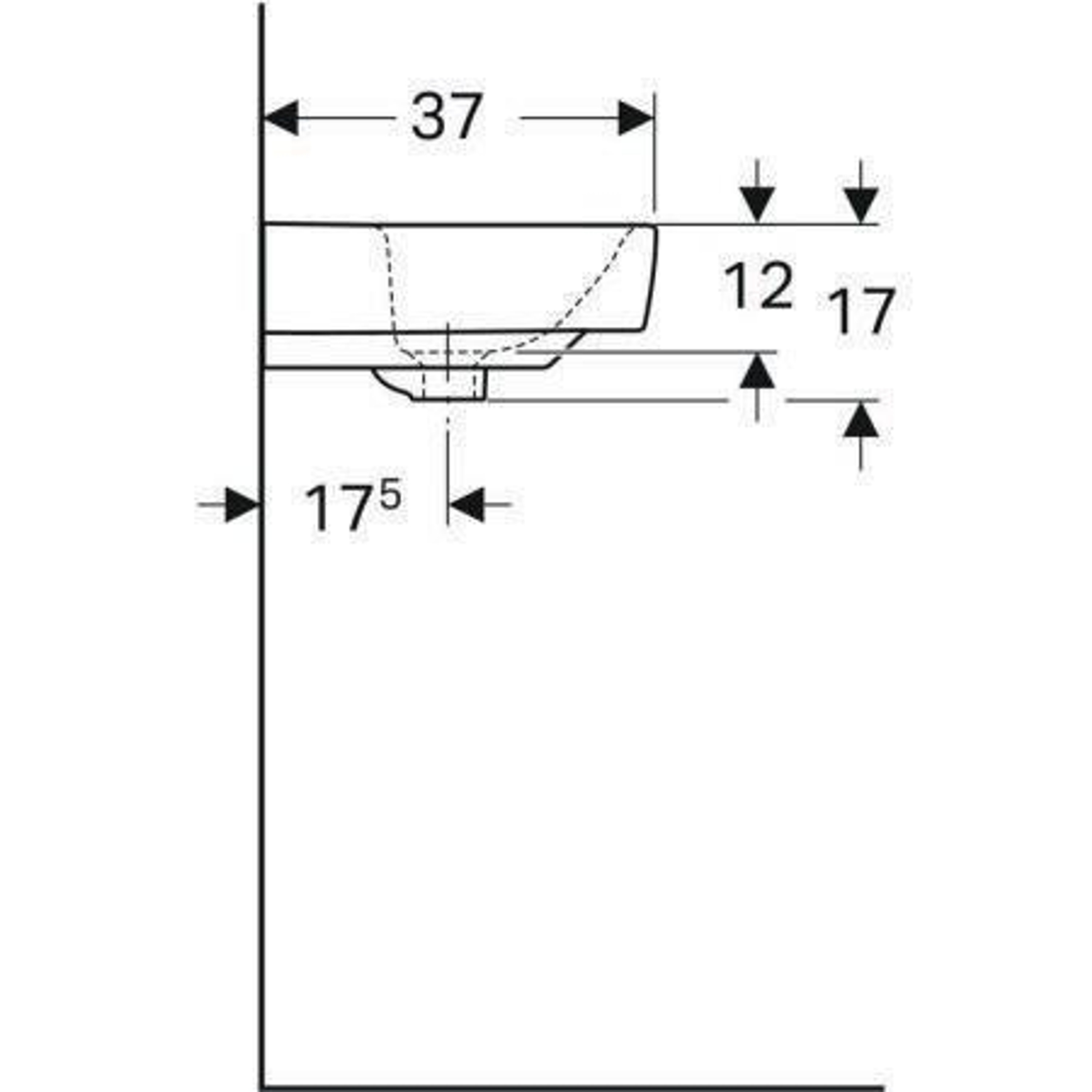 Geberit Waschtisch RENOVA COMPACT 550x37