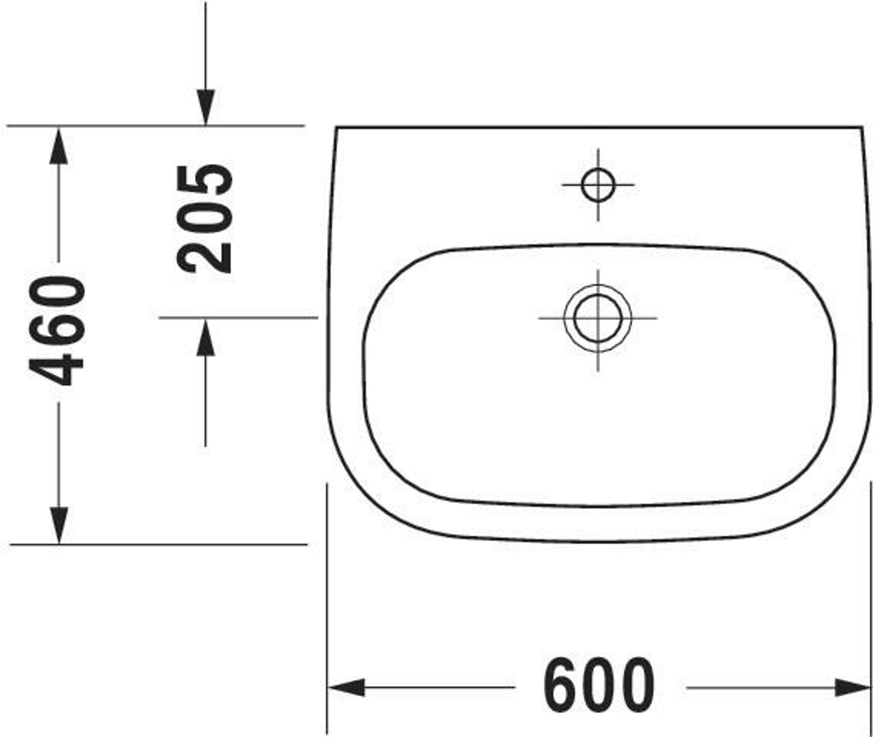 Duravit Waschtisch D-CODE MED o ÜL m HLB