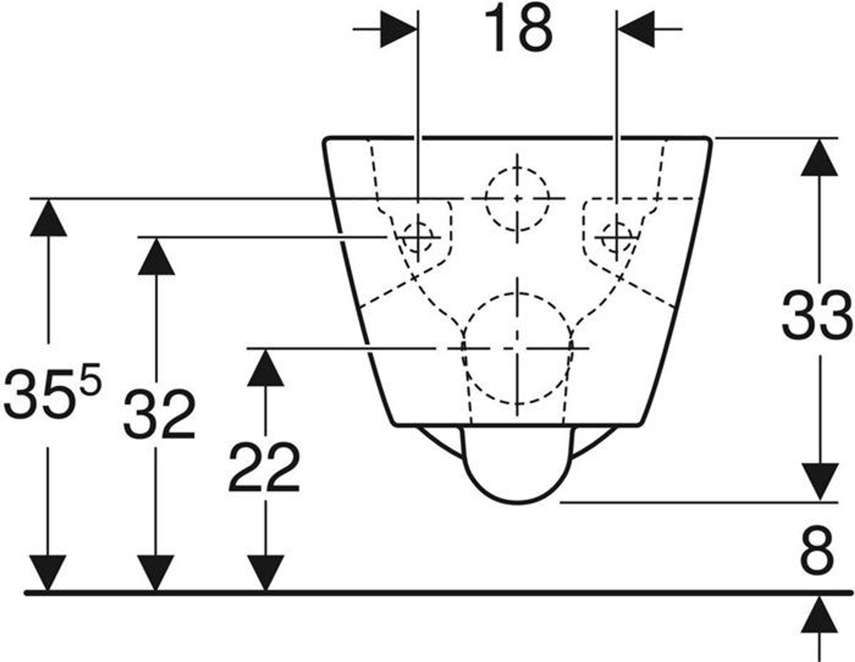 Geberit Wand-Tiefspül-WC RENOVA PLAN Rim