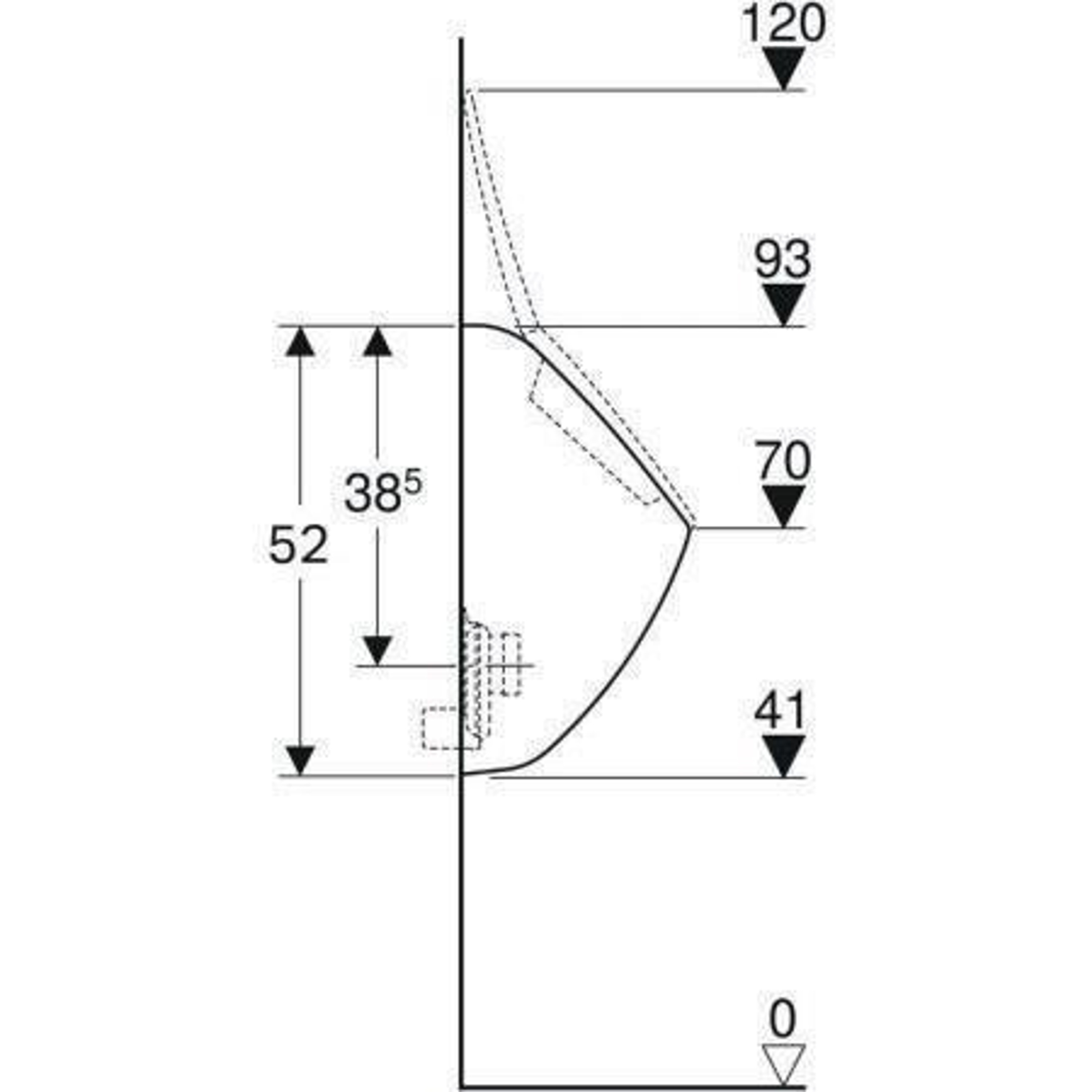 Geberit Urinal PAREO f De Zul v hint Abg