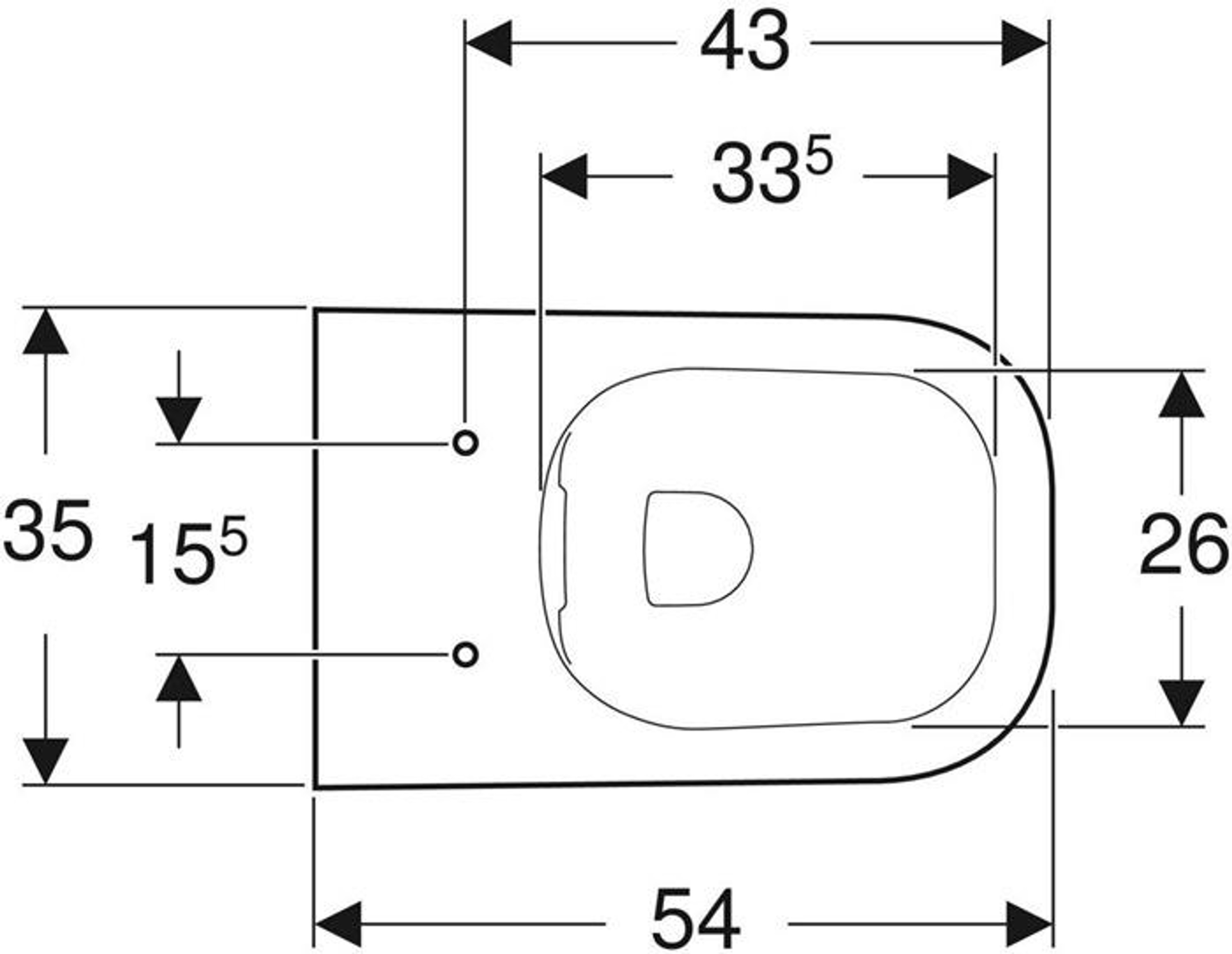 Geberit Wand-Tiefspül-WC RENOVA PLAN Rim