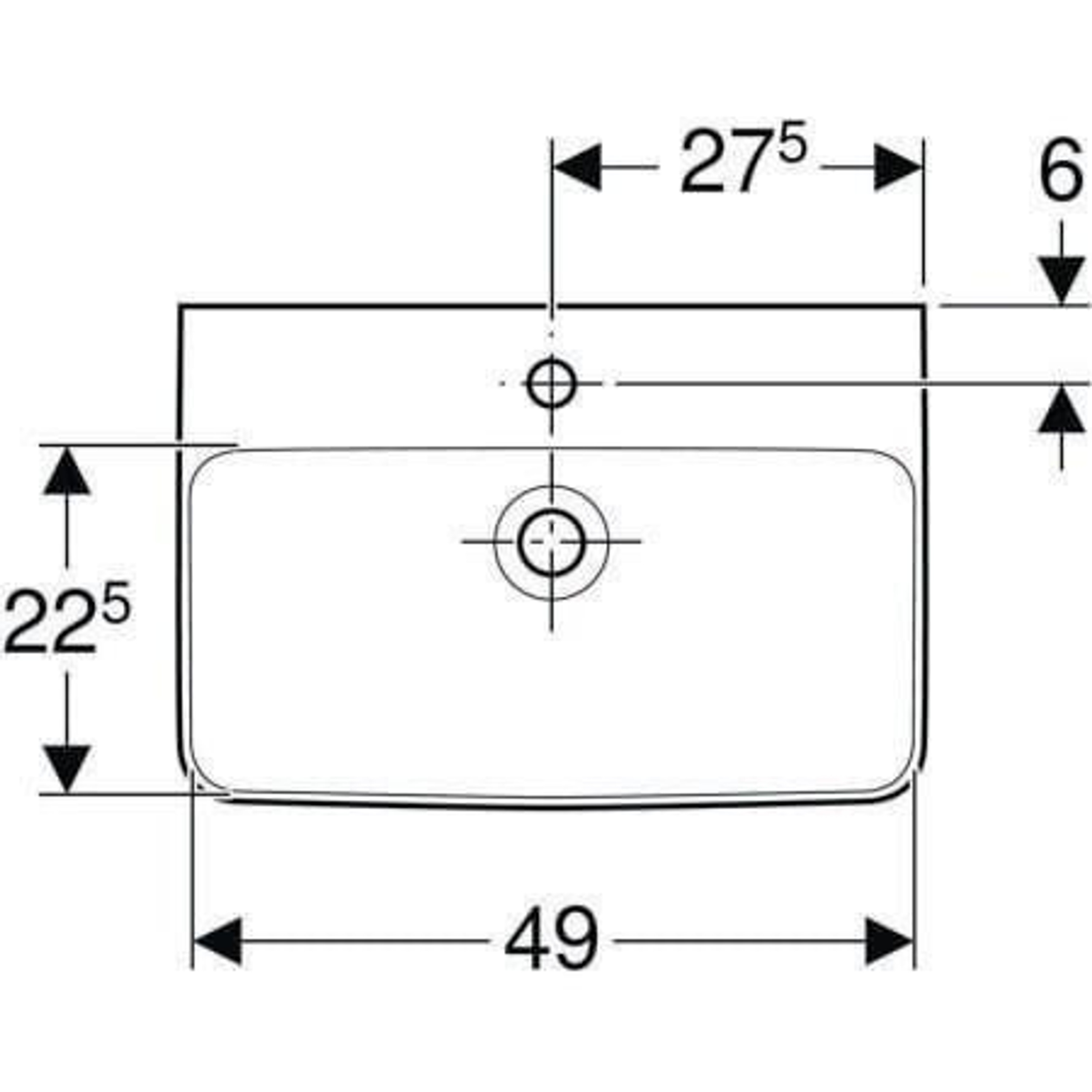 Geberit Waschtisch RENOVA COMPACT 550x37