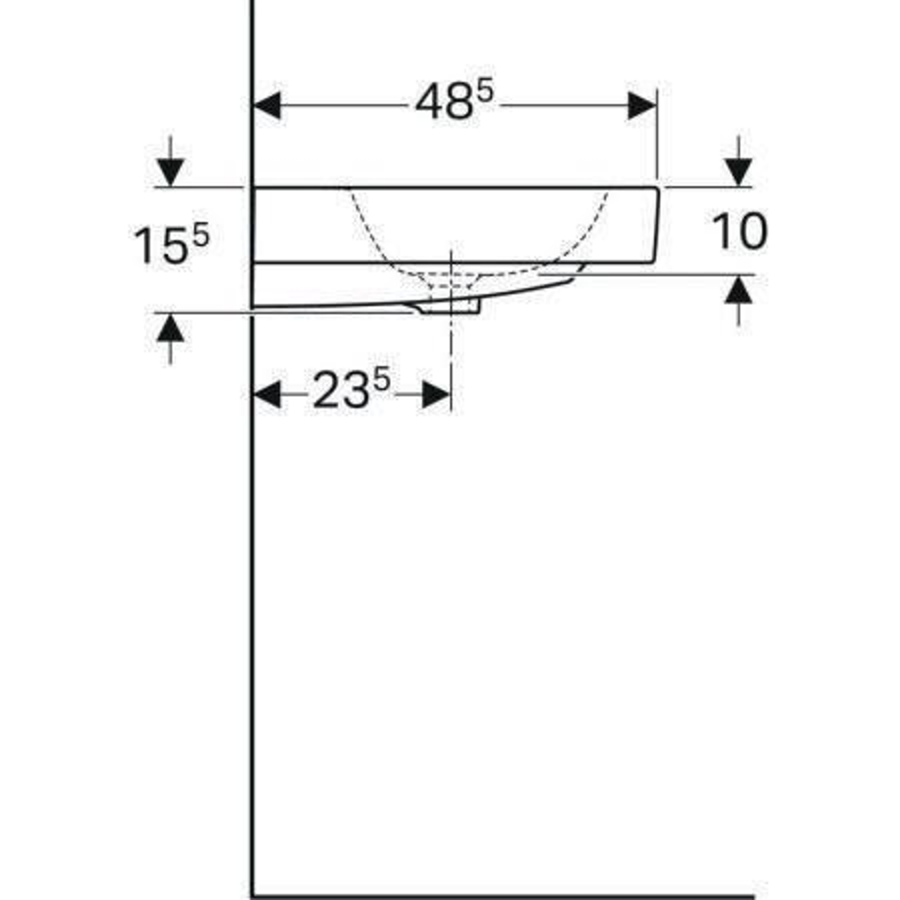 Geberit Waschtisch iCon m HL mit Überlau