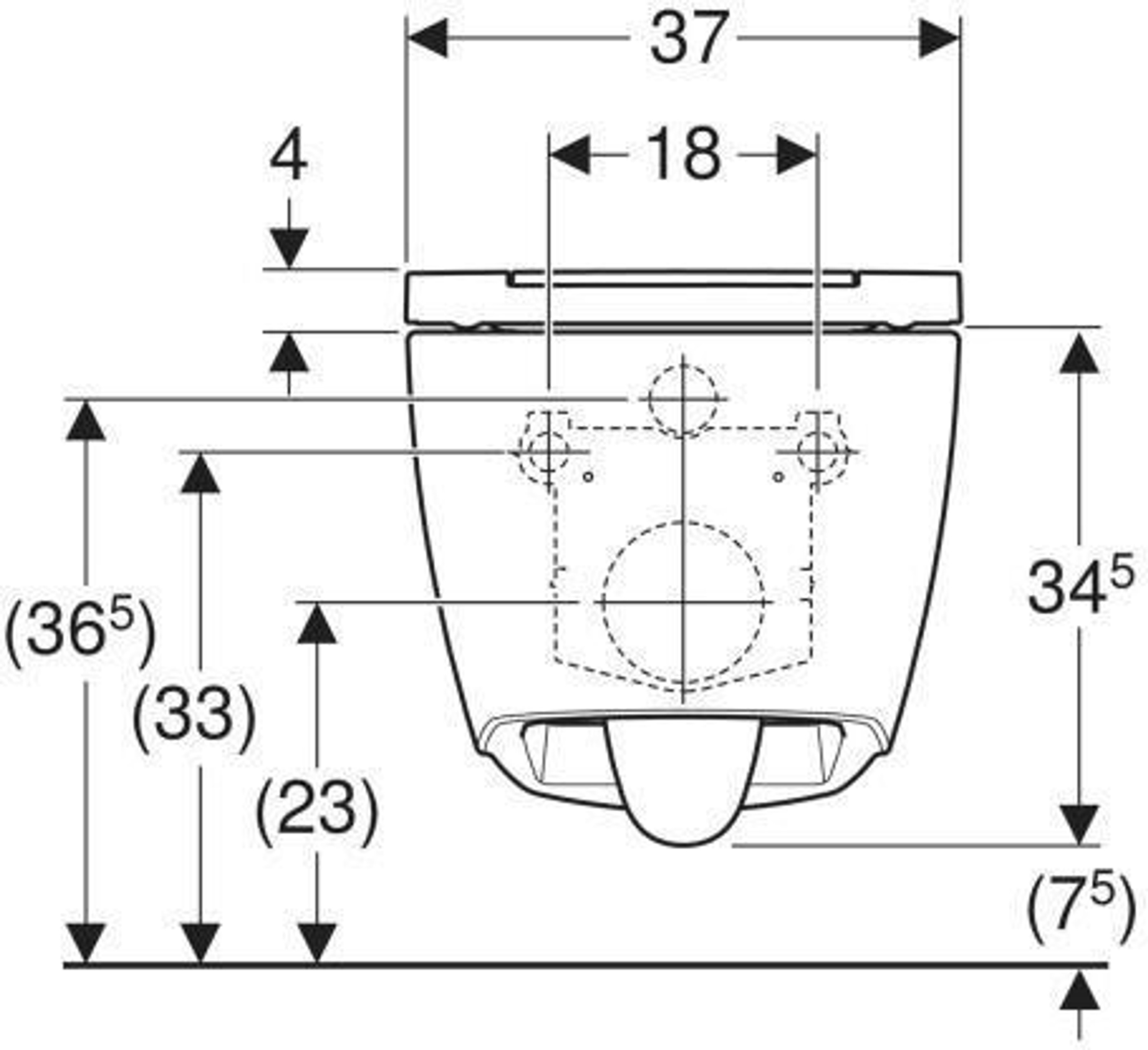 Geberit Wand-Tiefspül-WC ONE mit WC-Sitz