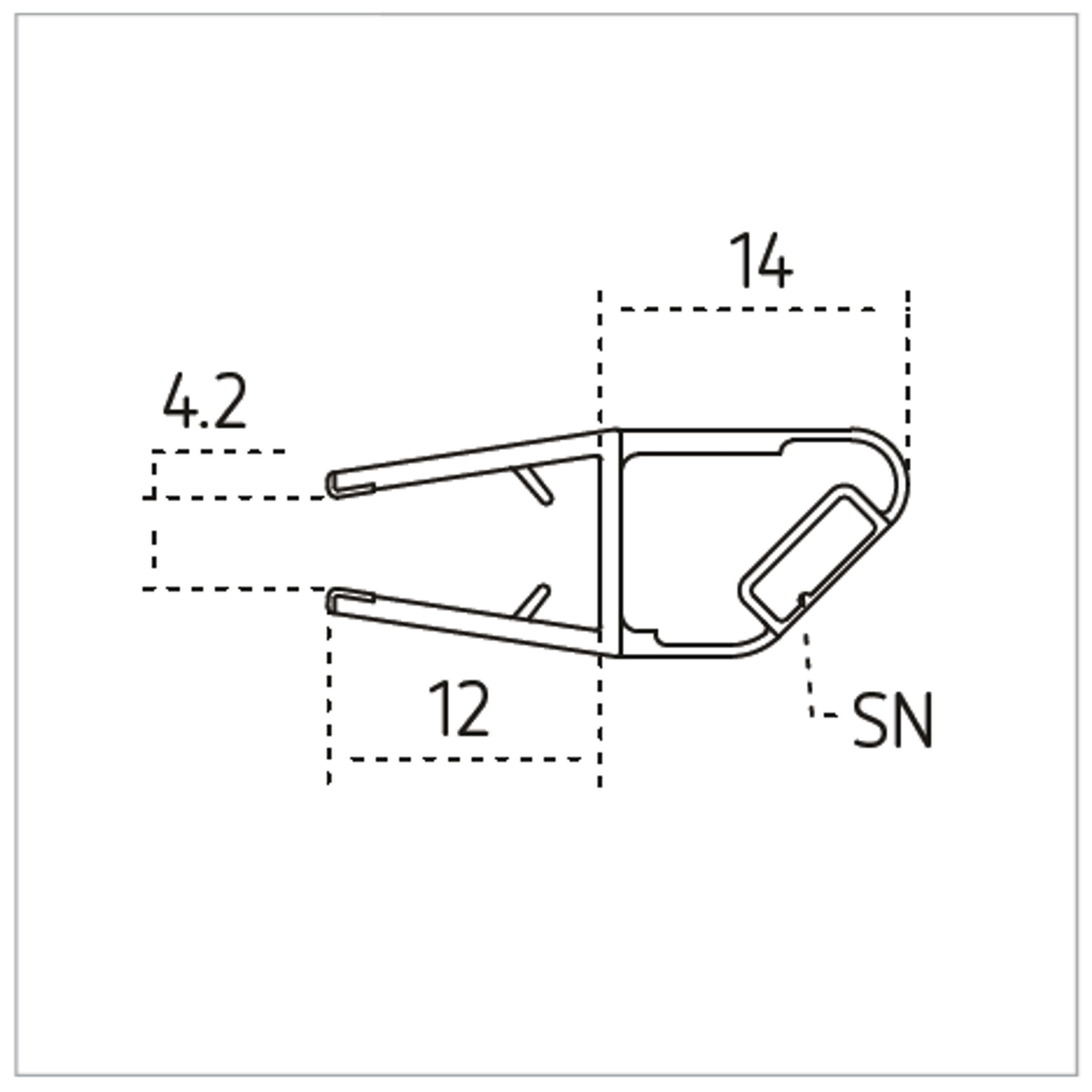 Dusbad Magnetprofil / Dichtung Dichtprofil 45 grad, Länge 2010mm - Set für Eckduschen 5mm