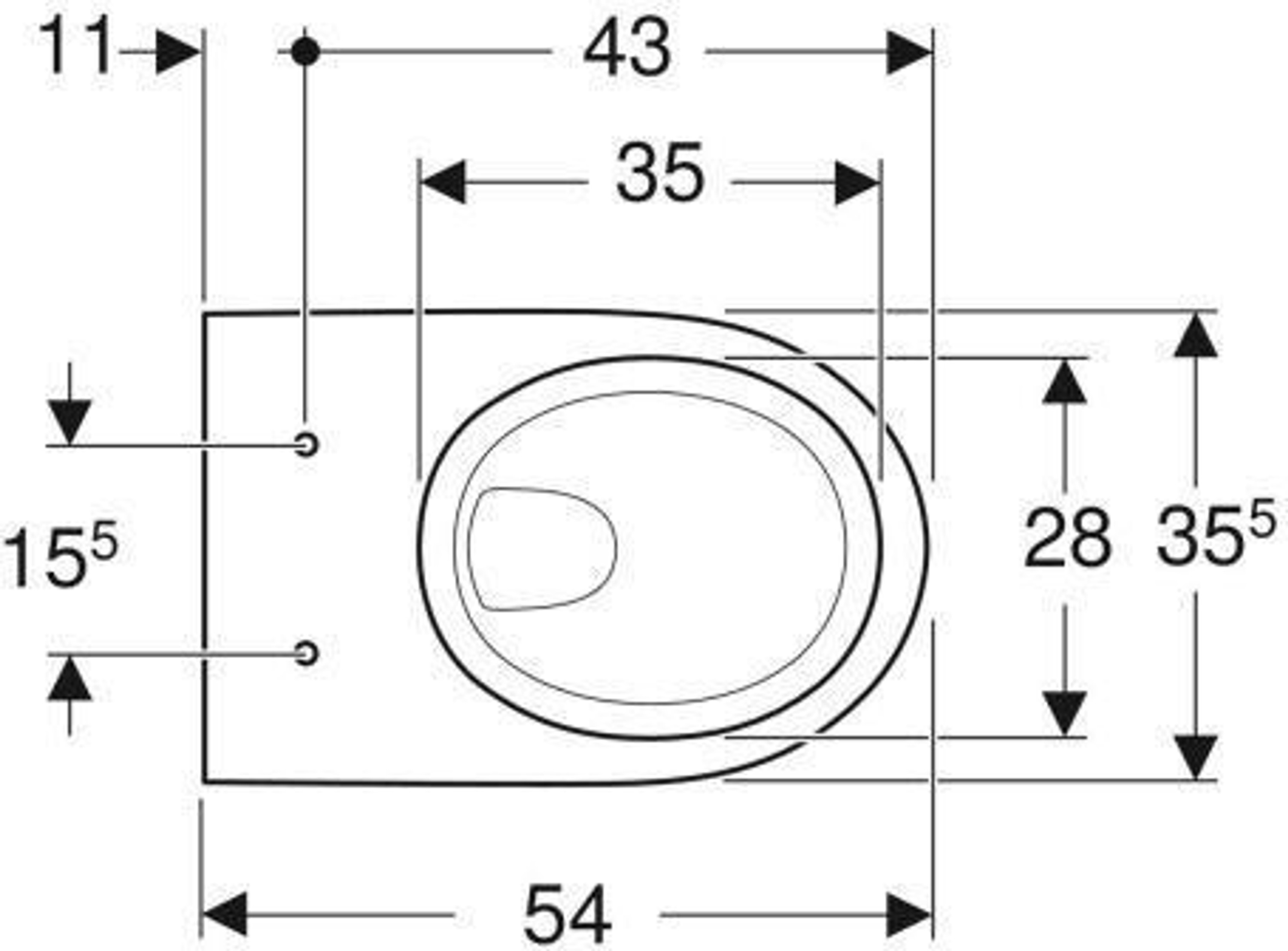 Geberit Wand-Tiefspül-WC RENOVA Rimfree