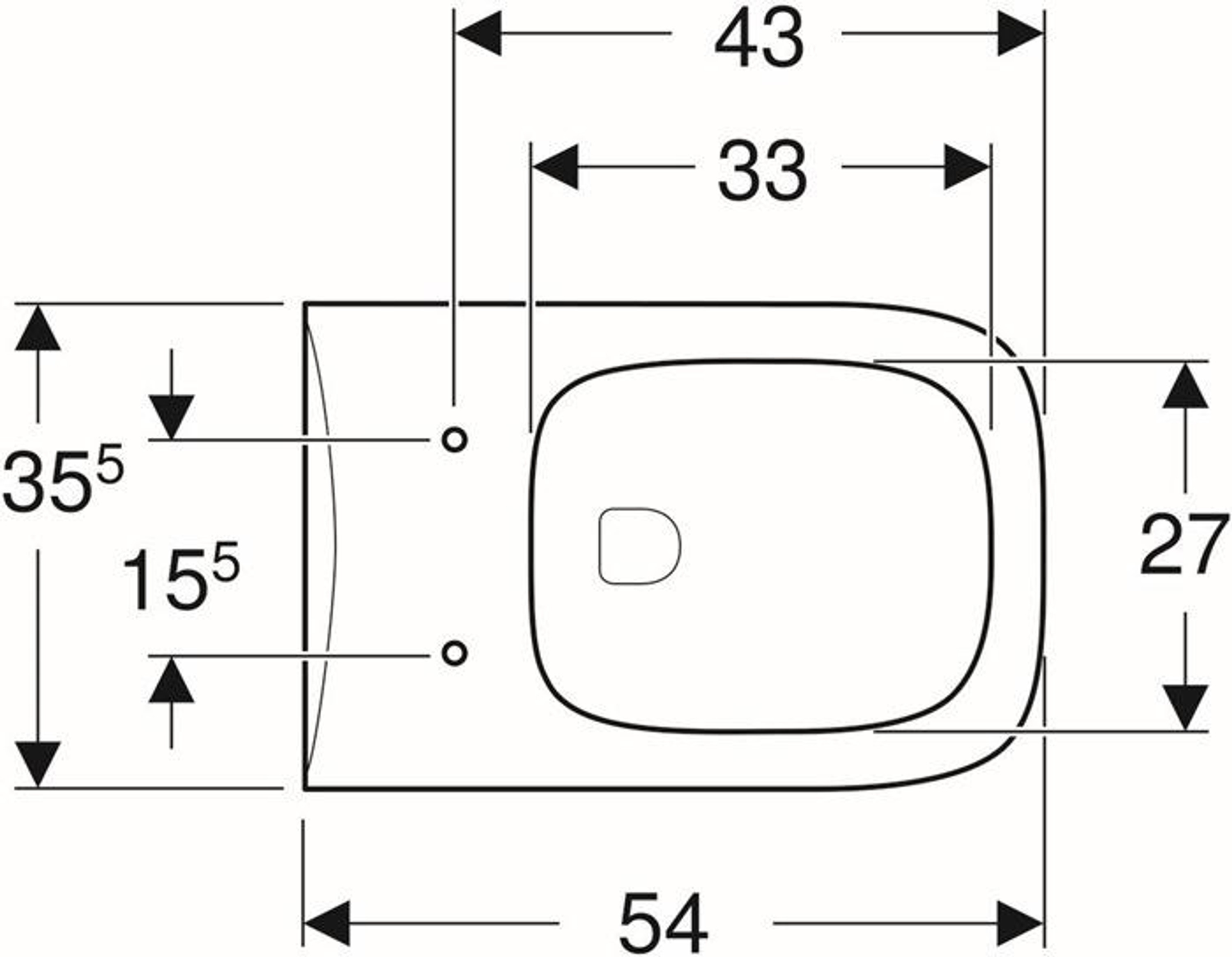 Geberit Wand-Tiefspül-WC RENOVA PLAN Rim