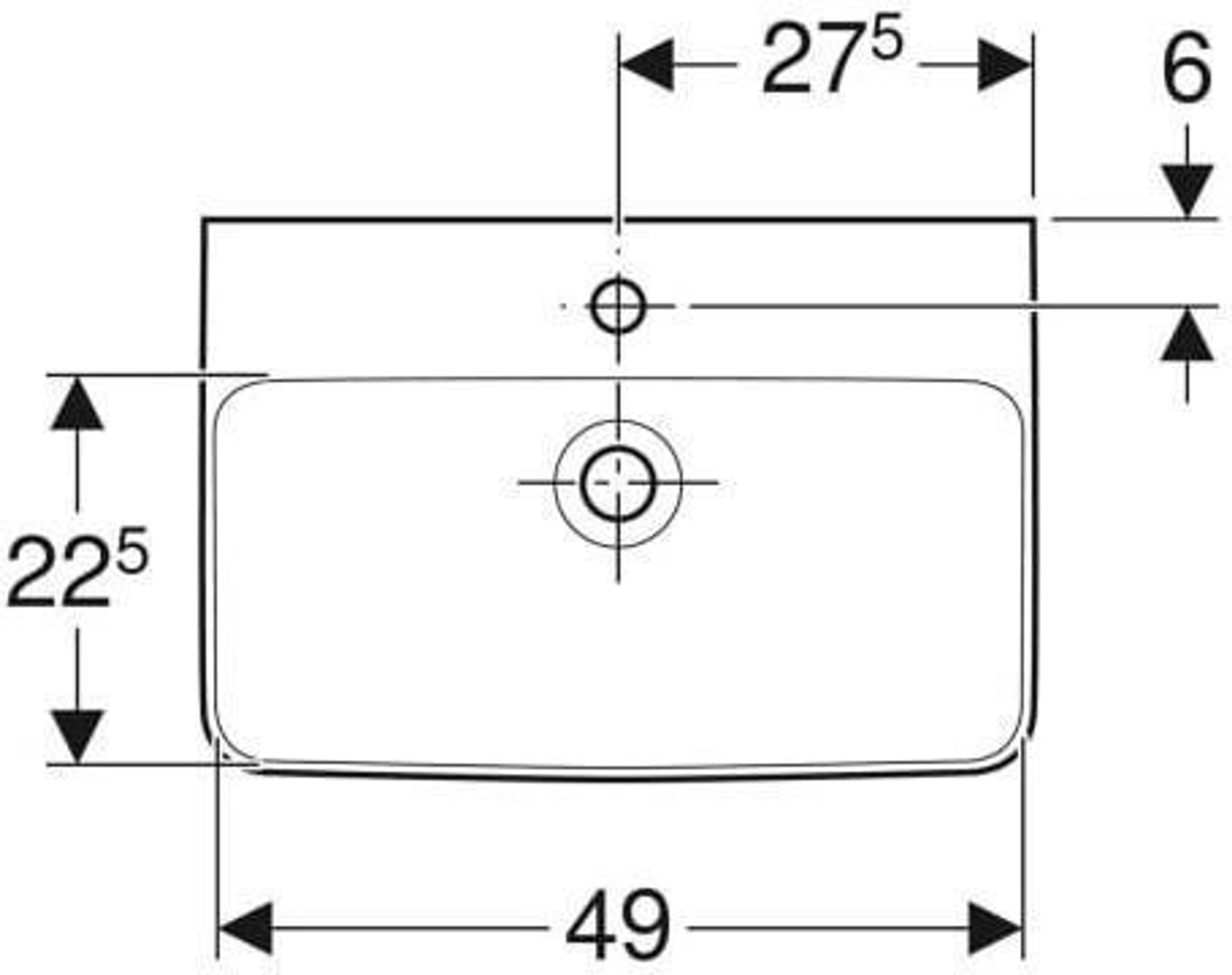 Geberit Waschtisch RENOVA COMPACT 550x37