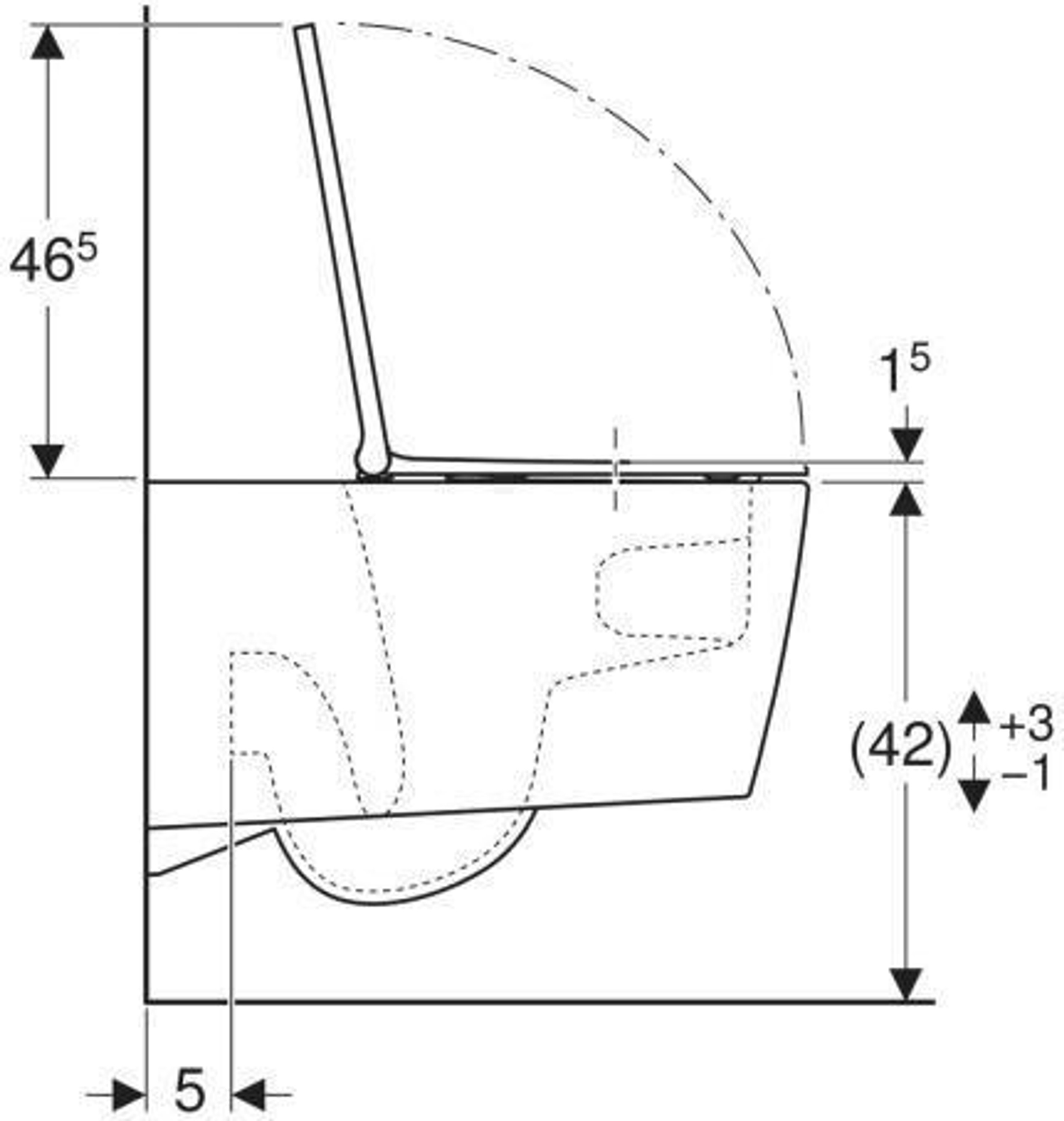 Geberit Wand-Tiefspül-WC ONE m WCSitz we