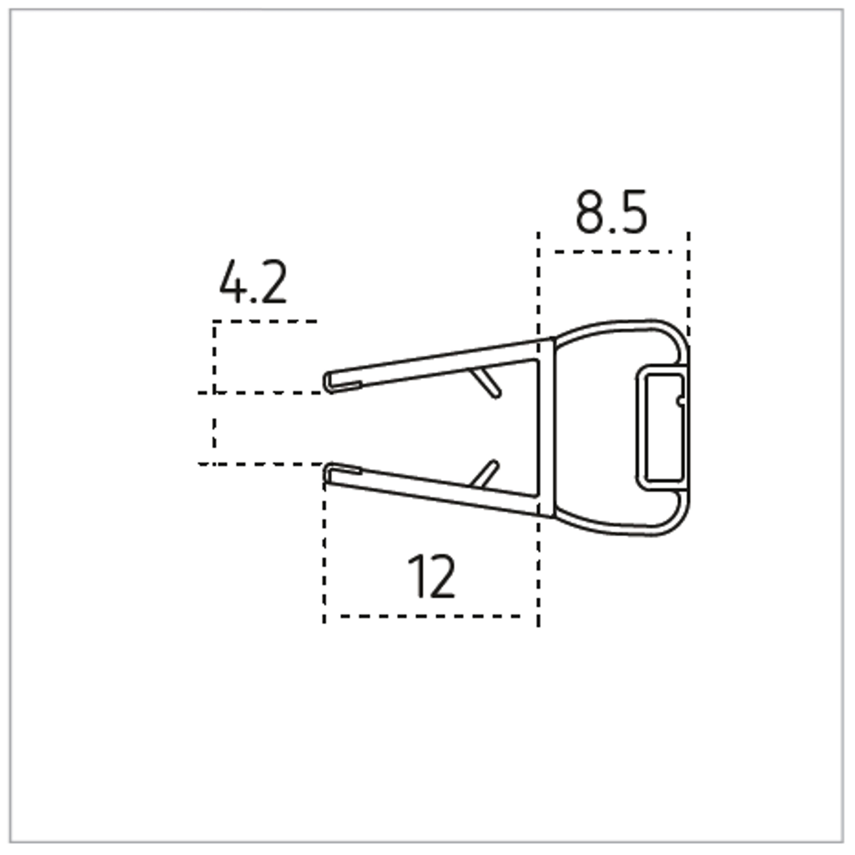Dusbad Magnetprofil / Dichtung, Länge 2010mm - Set für Pendeltür 2 teilig  Duschabtrennung/ Duschkabine