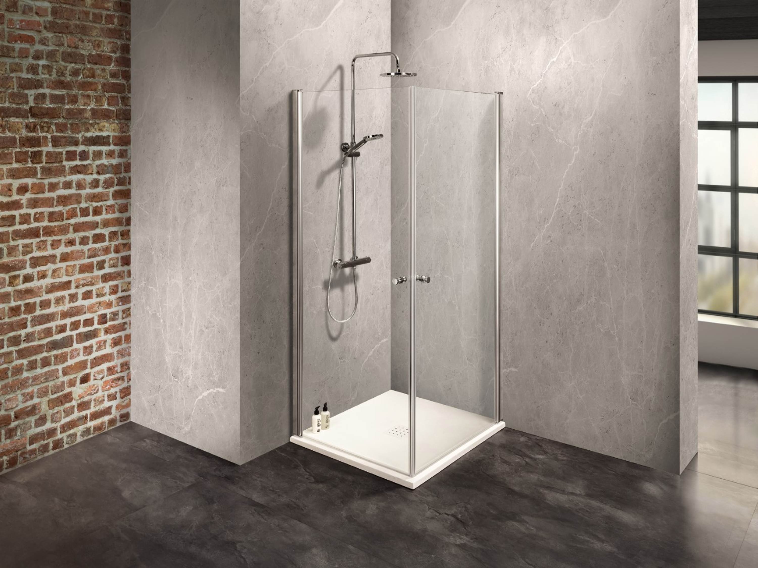 Duschkabine/ Duschabtrennung Dusbad Vital 2 Pendeltür/  Eckdusche  links 800mm rechts 800mm