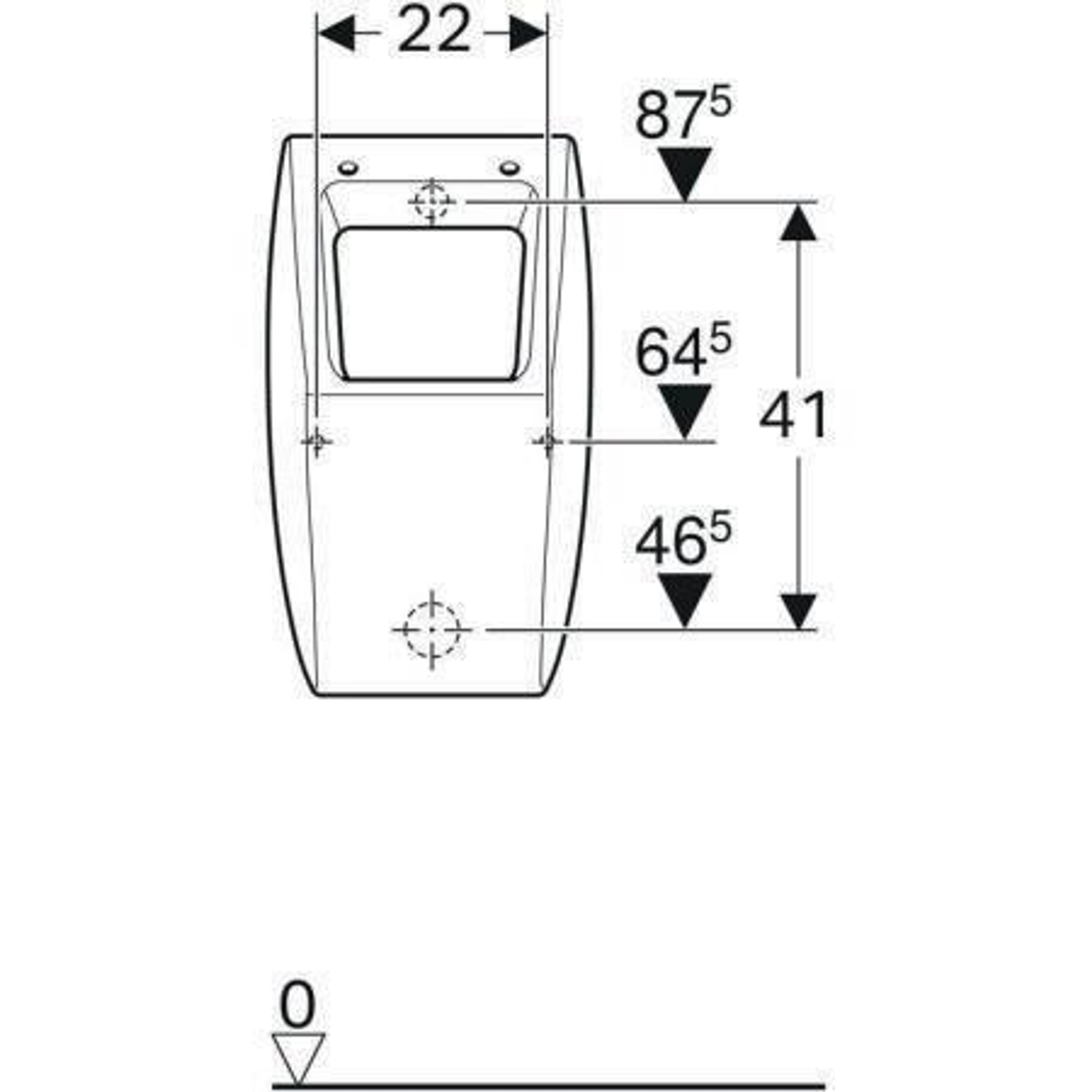 Geberit Urinal PAREO f De Zul v hint Abg