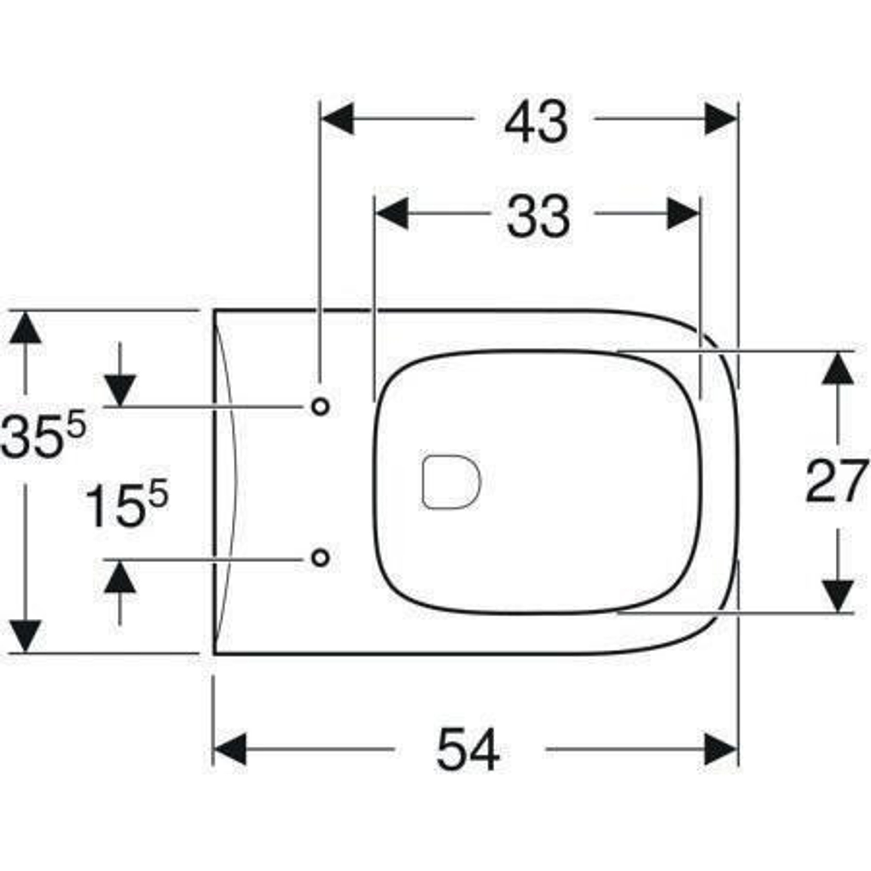 Geberit Wand-Tiefspül-WC RENOVA PLAN Rim