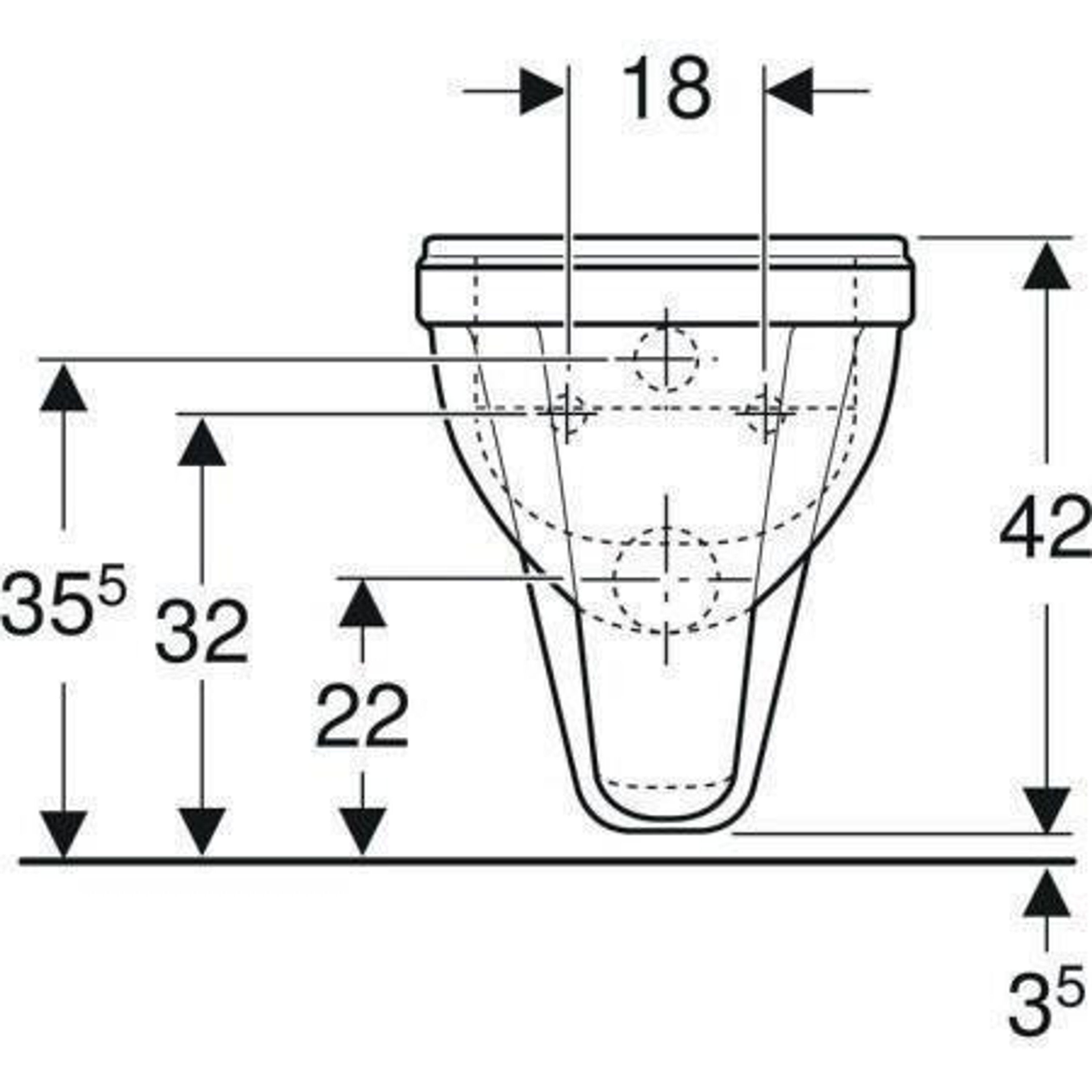 Geberit Wand-Tiefspül-WC RENOVA COMFORT