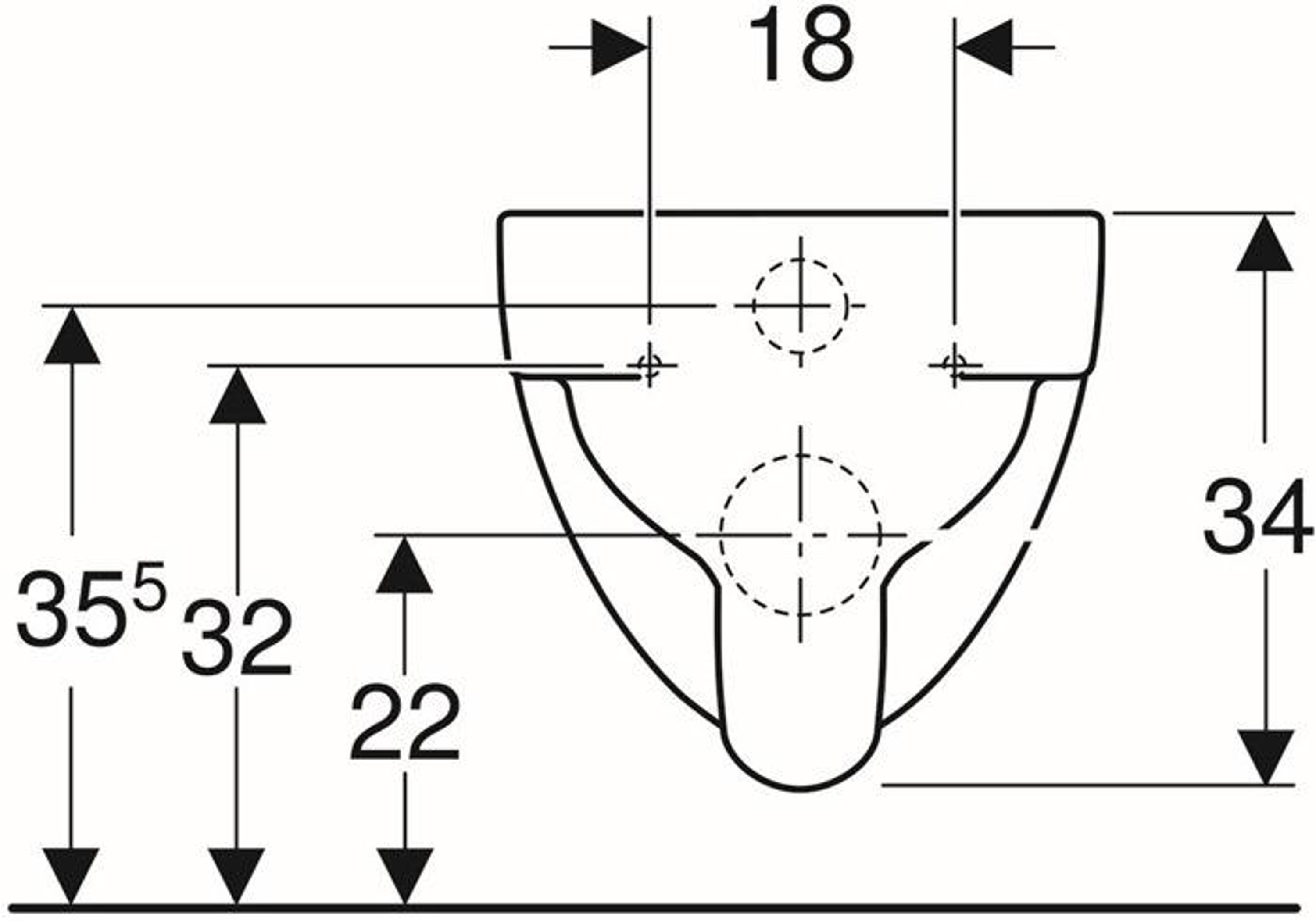 Geberit Wand-Tiefspül-WC RENOVA Rimfree