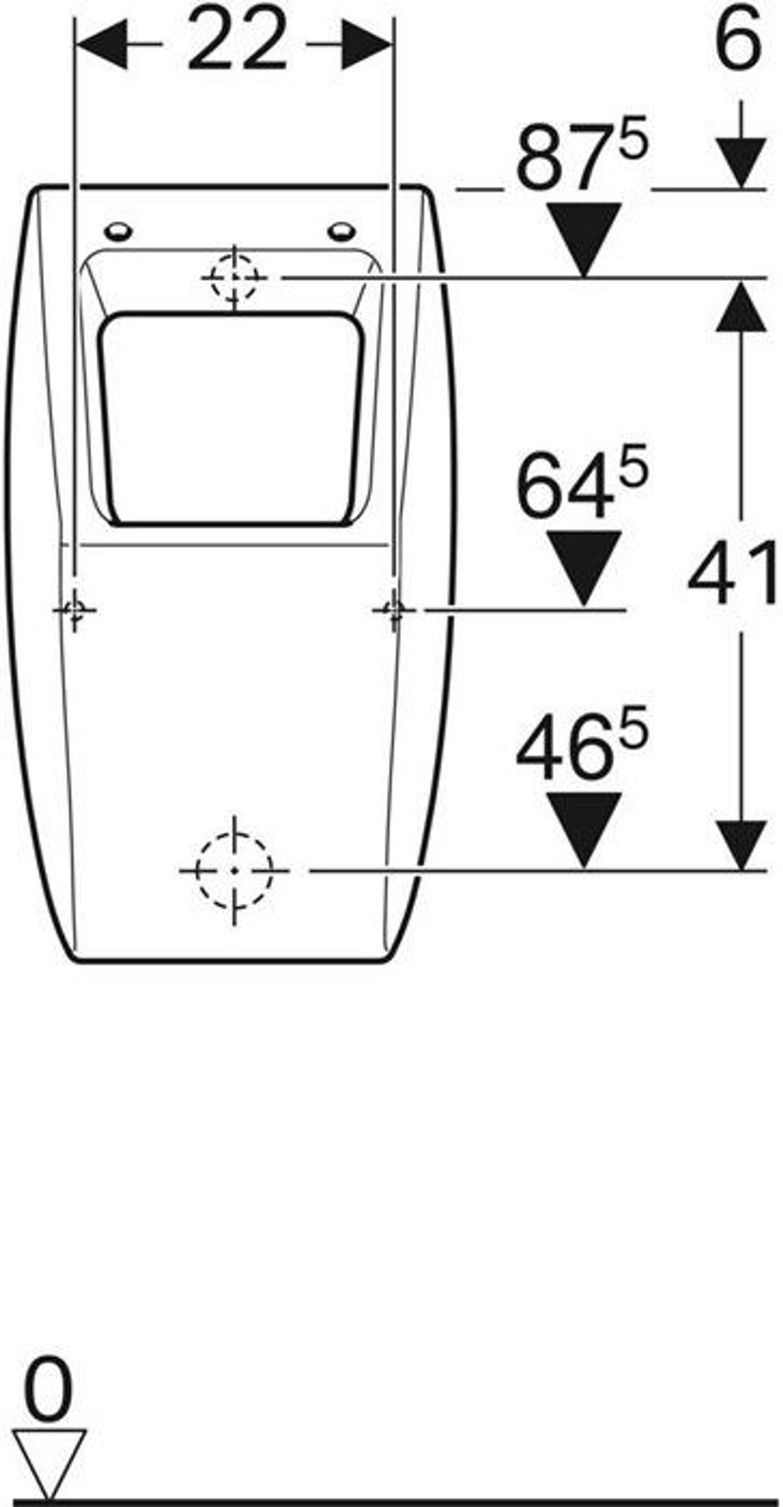 Geberit Urinal PAREO f De Zul v hint Abg