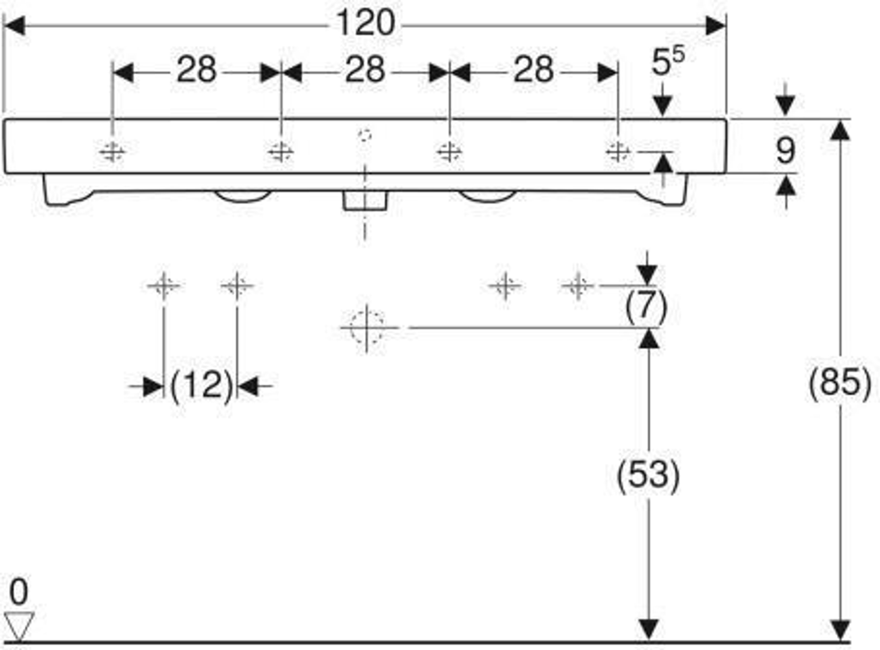 Geberit Waschtisch iCon 1200x485mm m ÜL