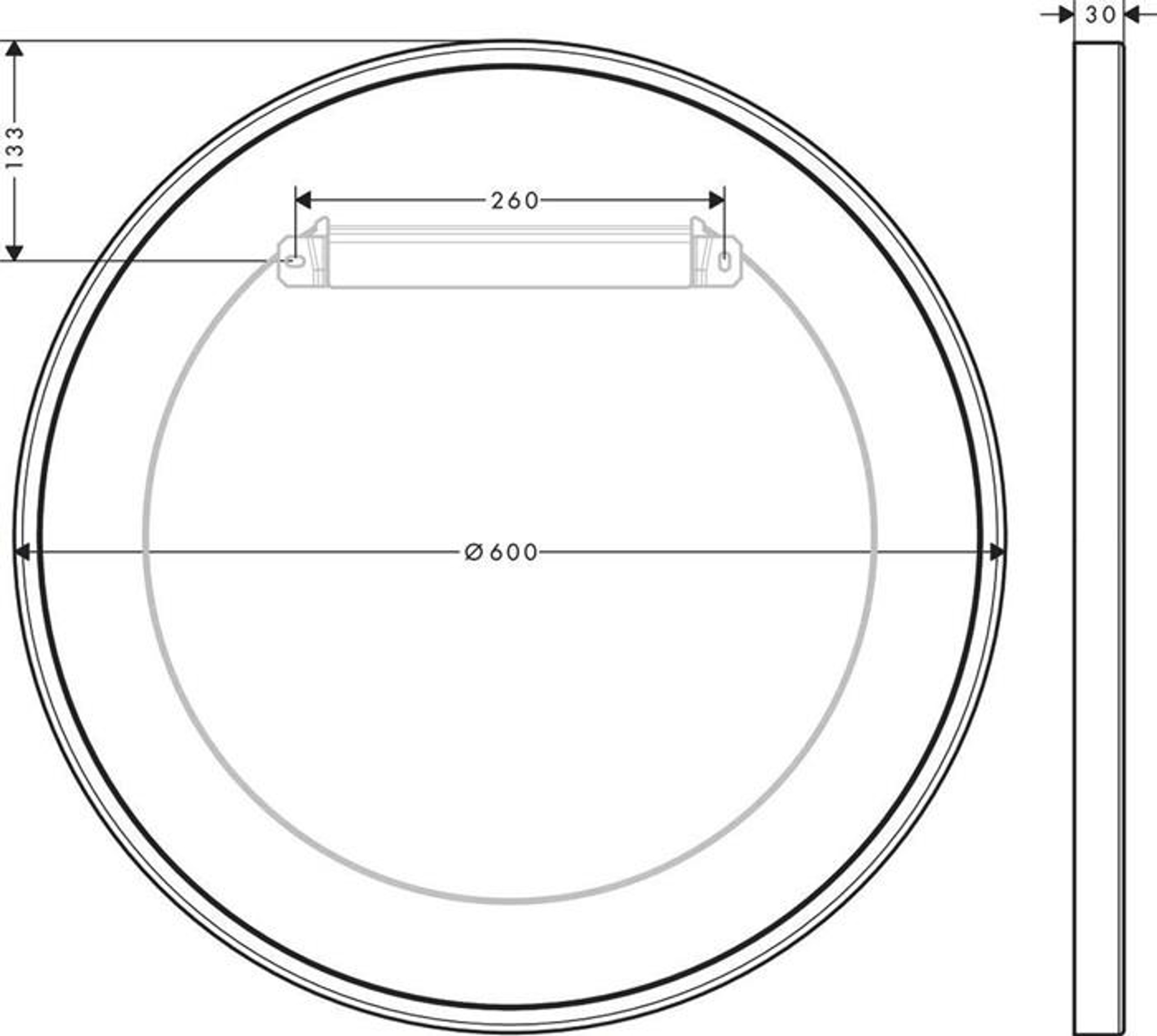 Wandspiegel AXOR Universal Circular matt