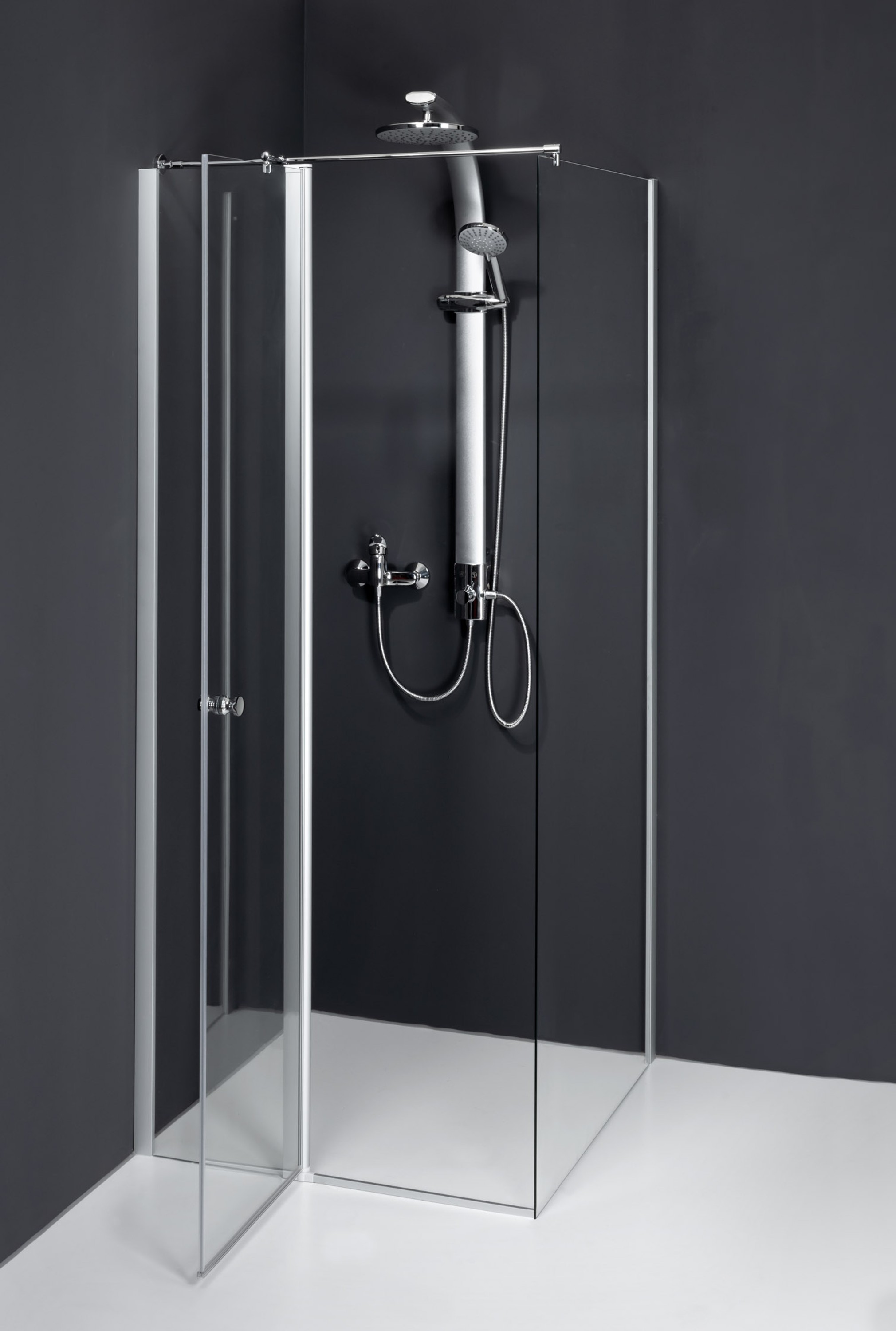 Duschkabine Dusbad Vital 5 Pendeltür an FT+Seitenwand Anschlag:Rechts,Breite:90cm