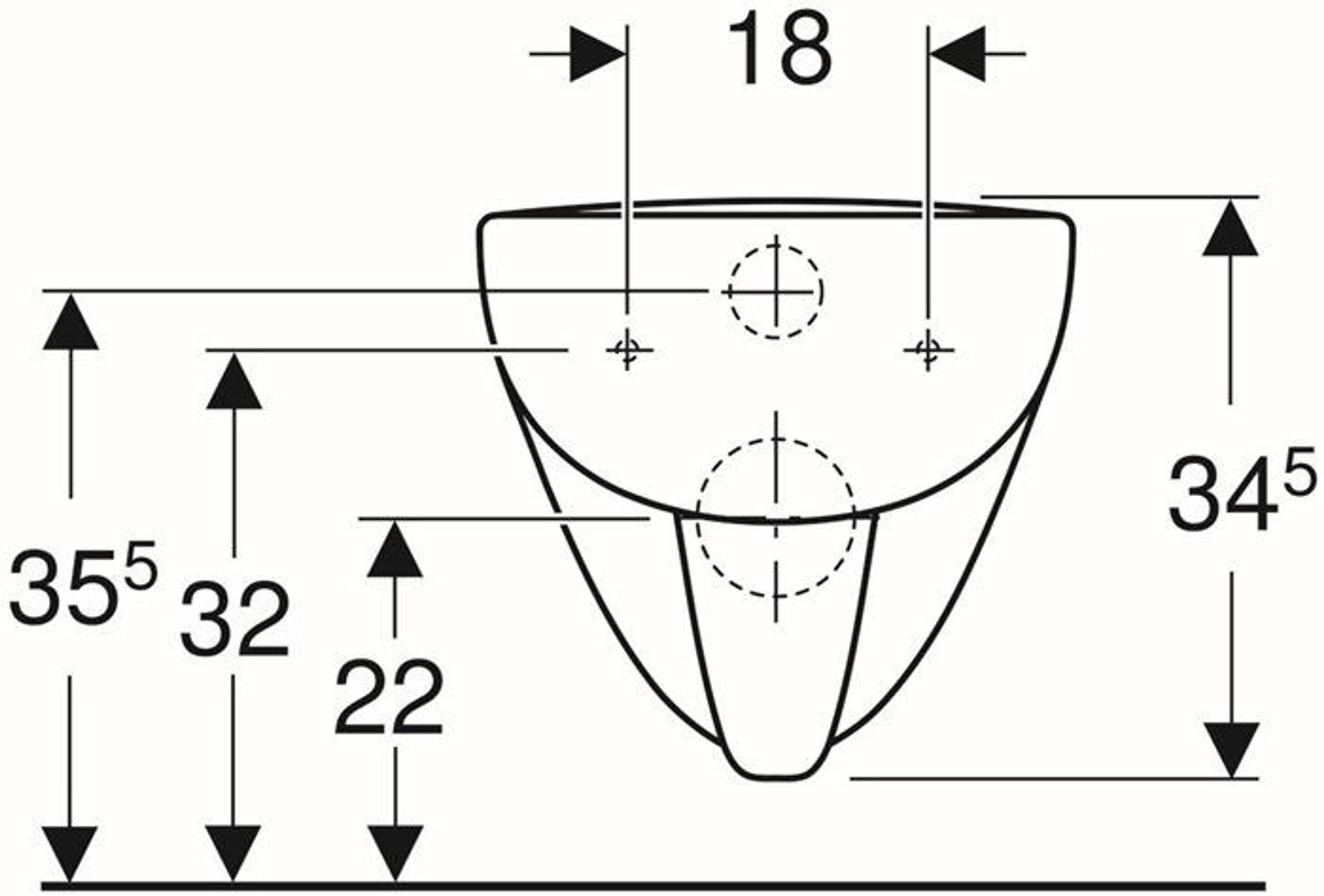 Geberit Wand-Tiefspül-WC RENOVA PLAN Rim