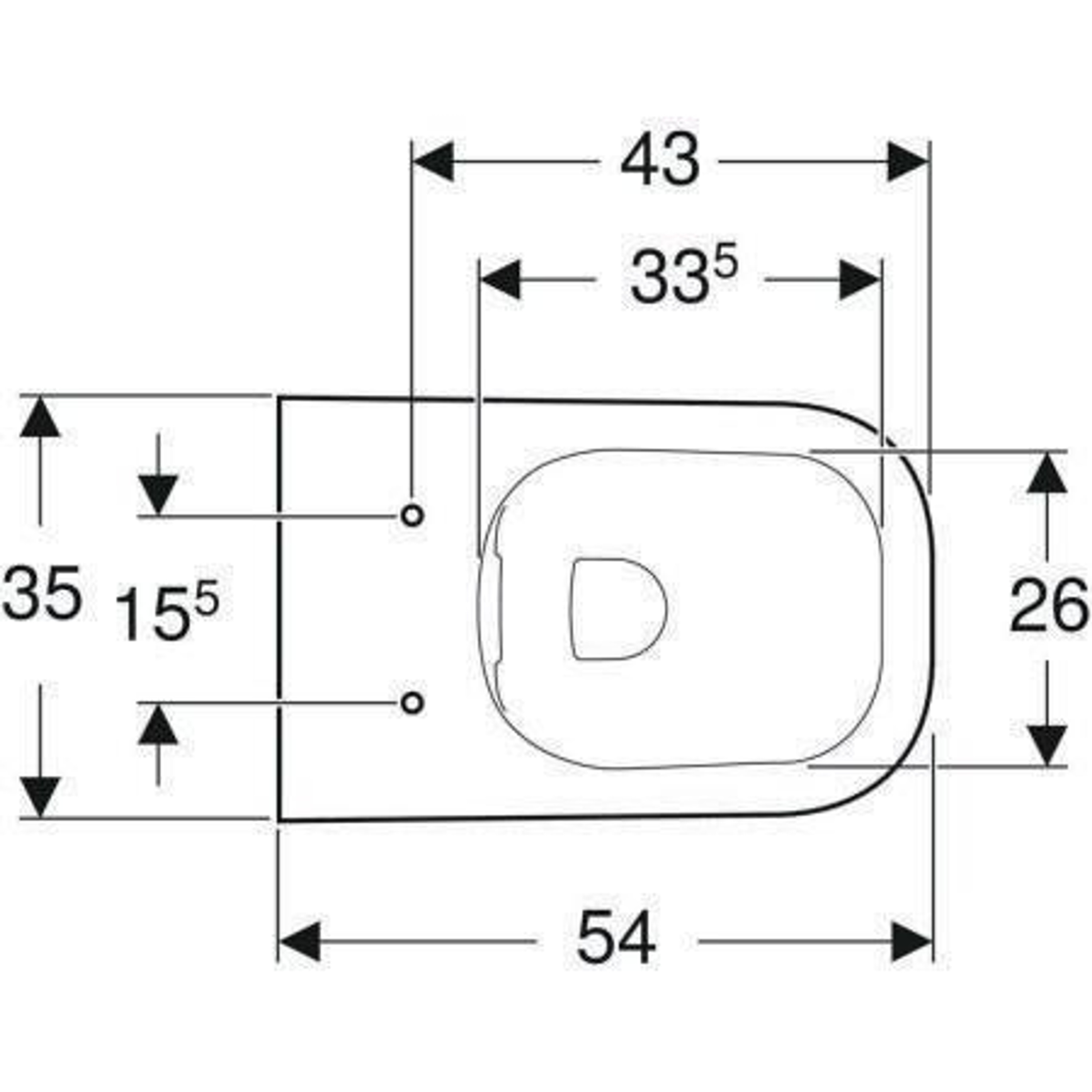 Geberit Wand-Tiefspül-WC RENOVA PLAN Rim