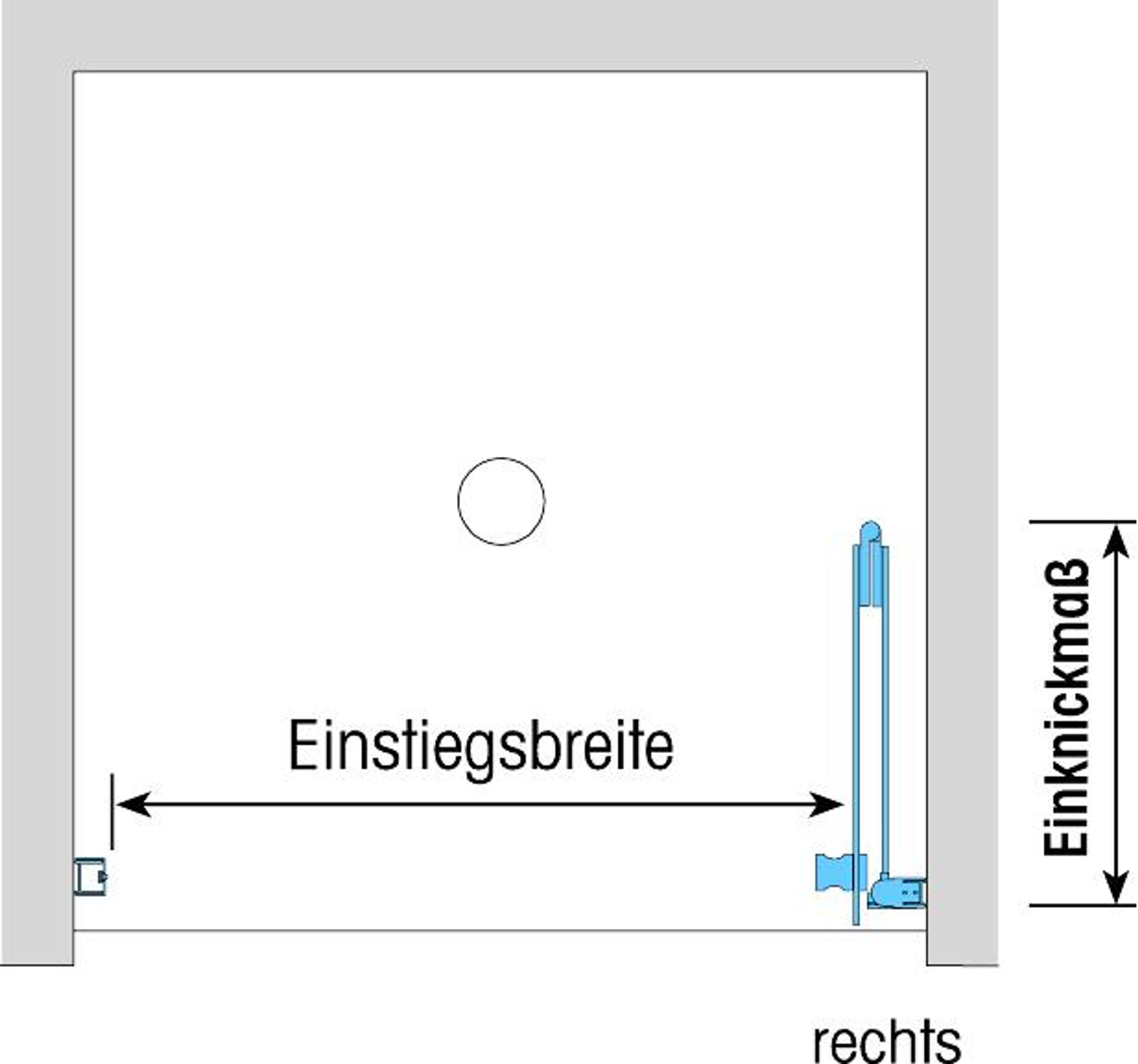 Duschkabine/ Duschabtrennung Dusbad Vital 1 'Black Edition' Dusche / Drehfalttür für Nische ESG 6mm Made in Germany