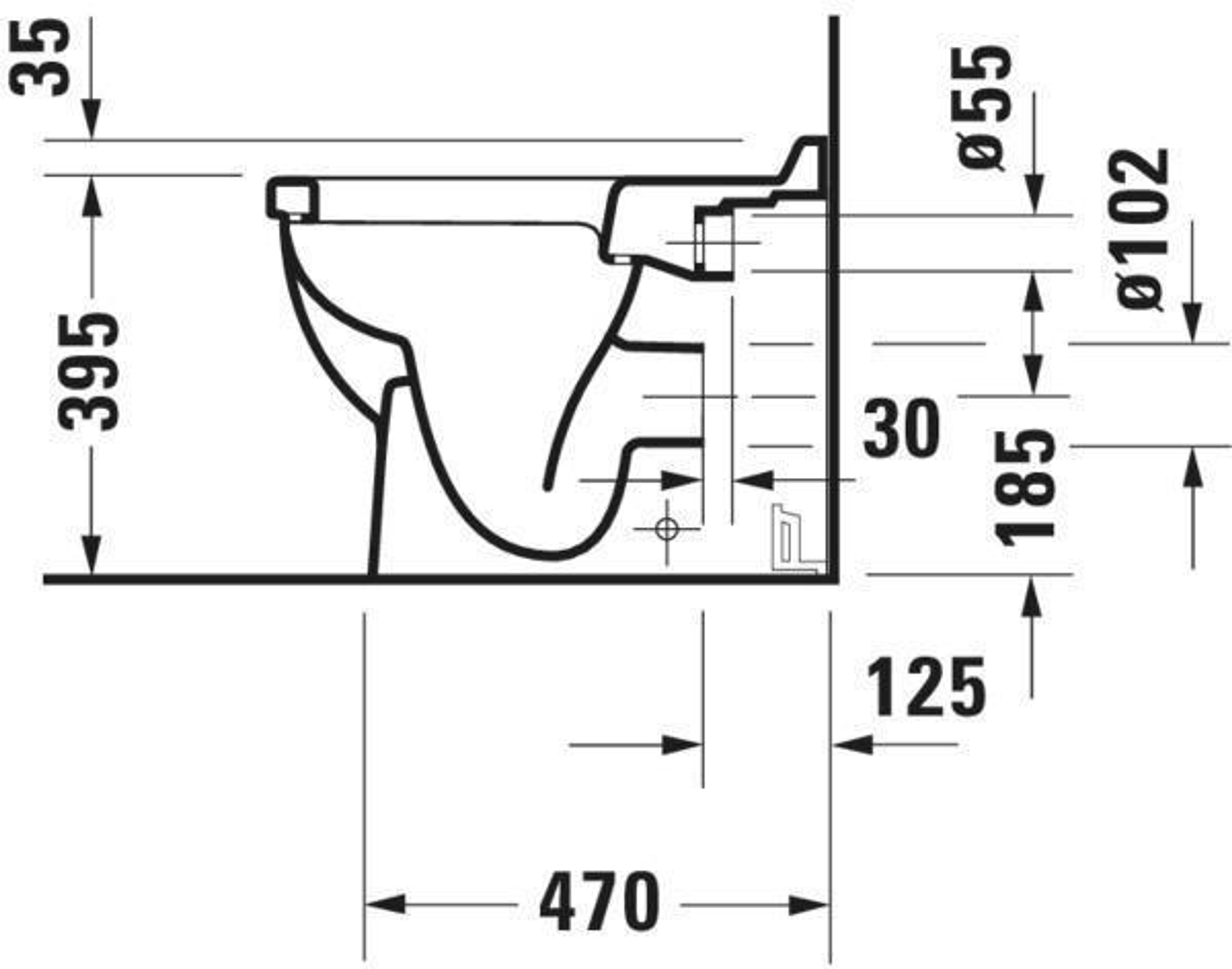 Duravit Stand-WC STARCK 3 ti 360x560mm A