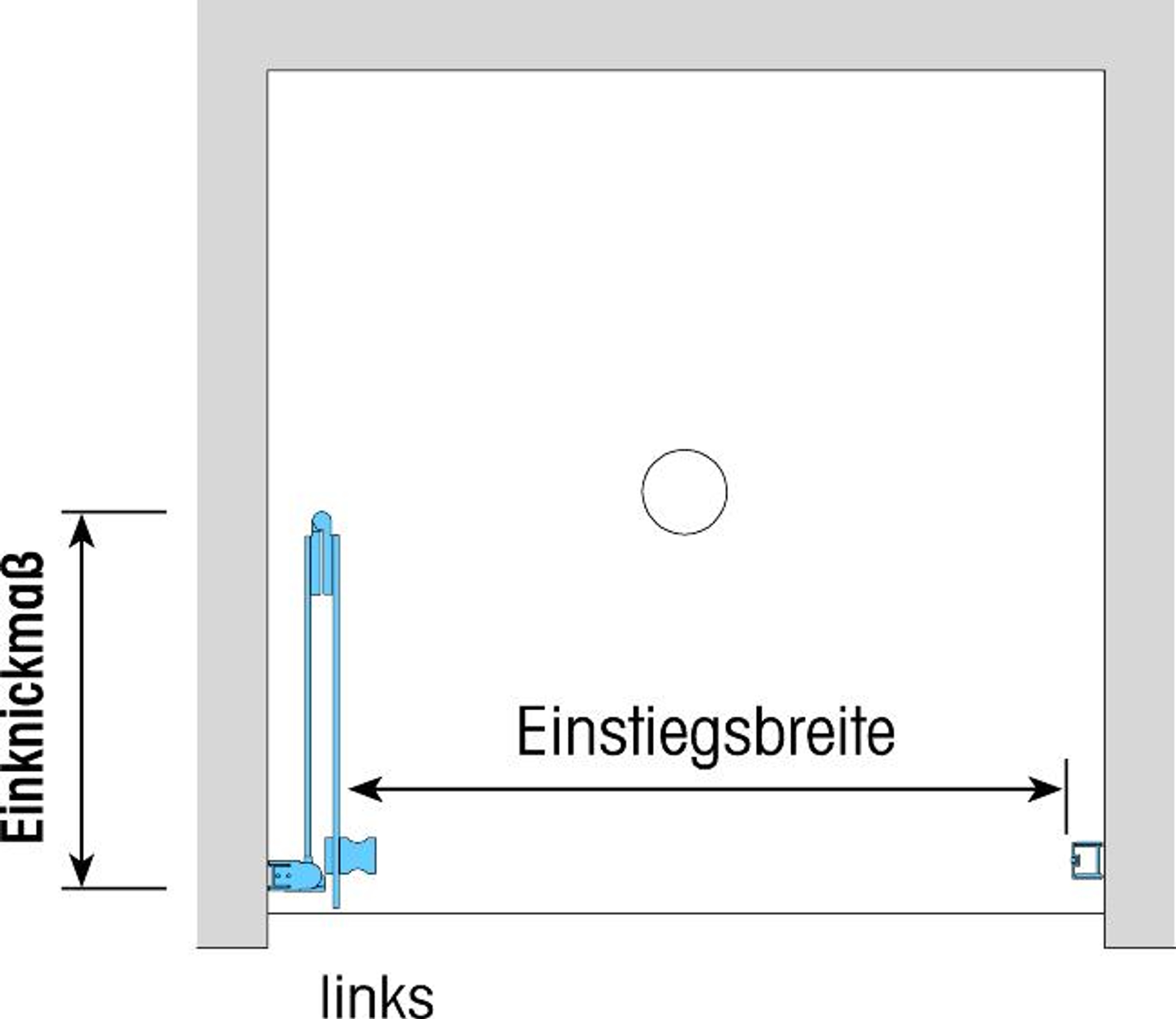 Duschkabine/ Duschabtrennung Dusbad Vital 1 Dusche / Drehfalttür für Nische ESG 6mm Made in Germany