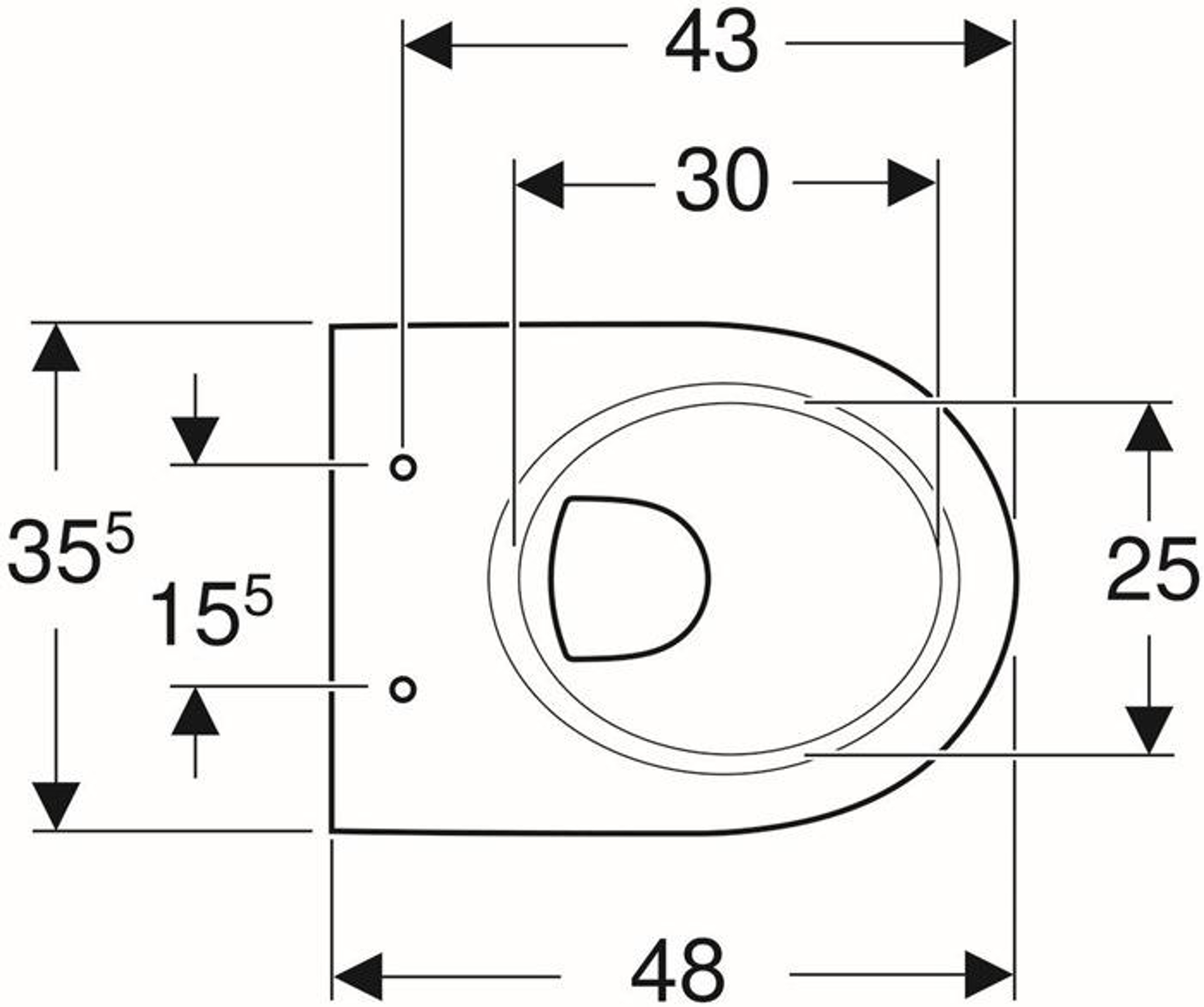 Geberit Wand-Tiefspül-WC RENOVA COMPACT