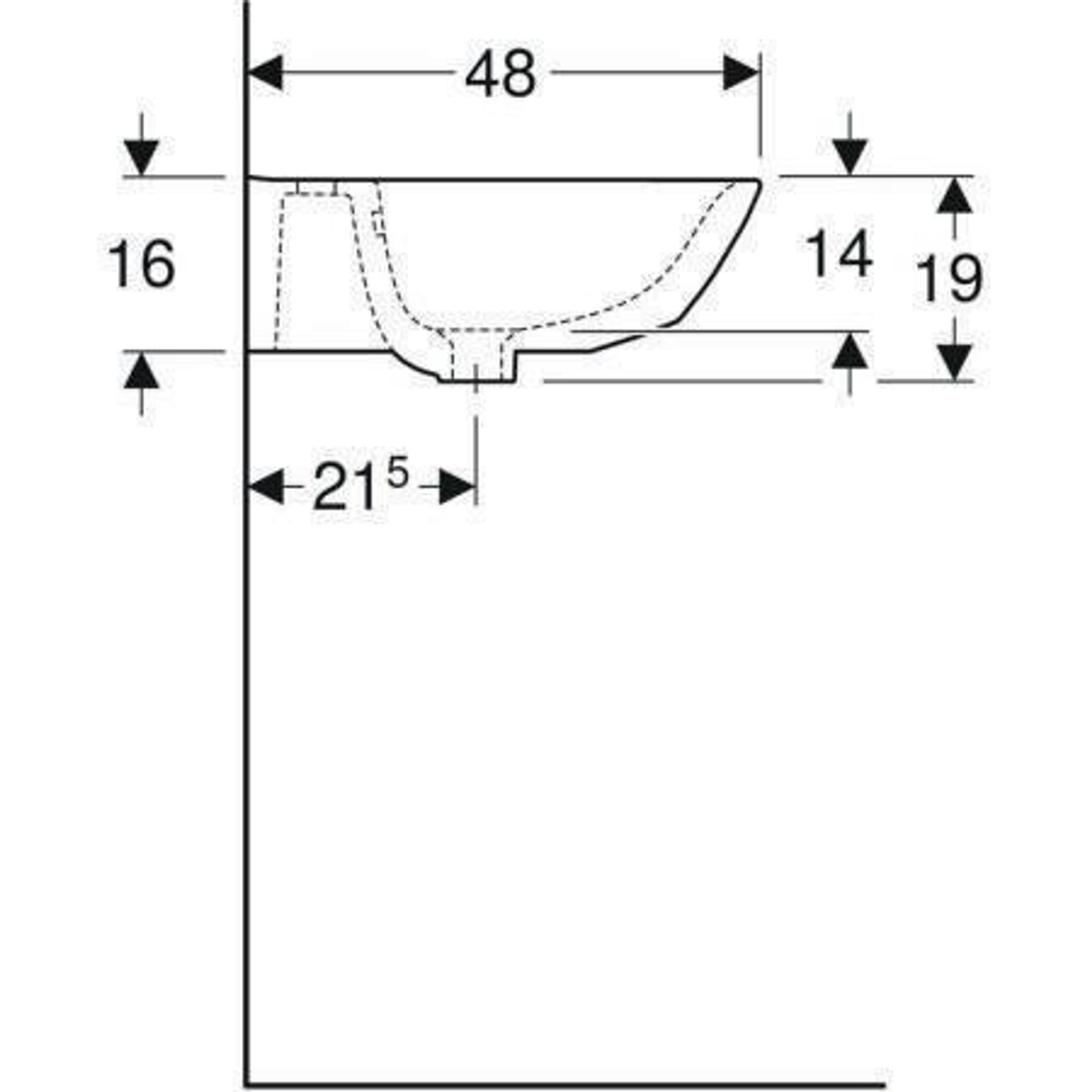 Geberit Waschtisch RENOVA mit Hahnloch m