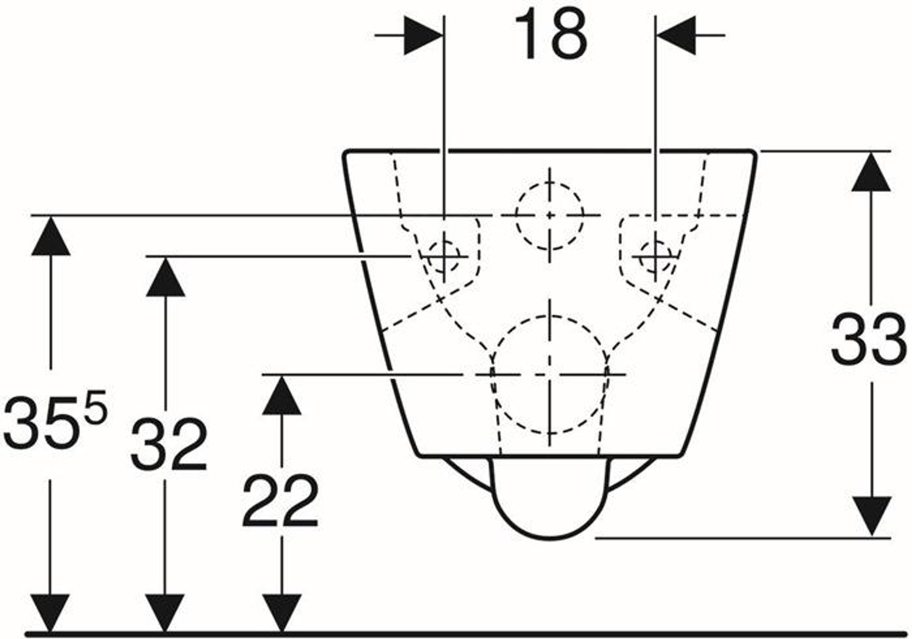 Geberit Wand-Tiefspül-WC RENOVA PLAN Rim