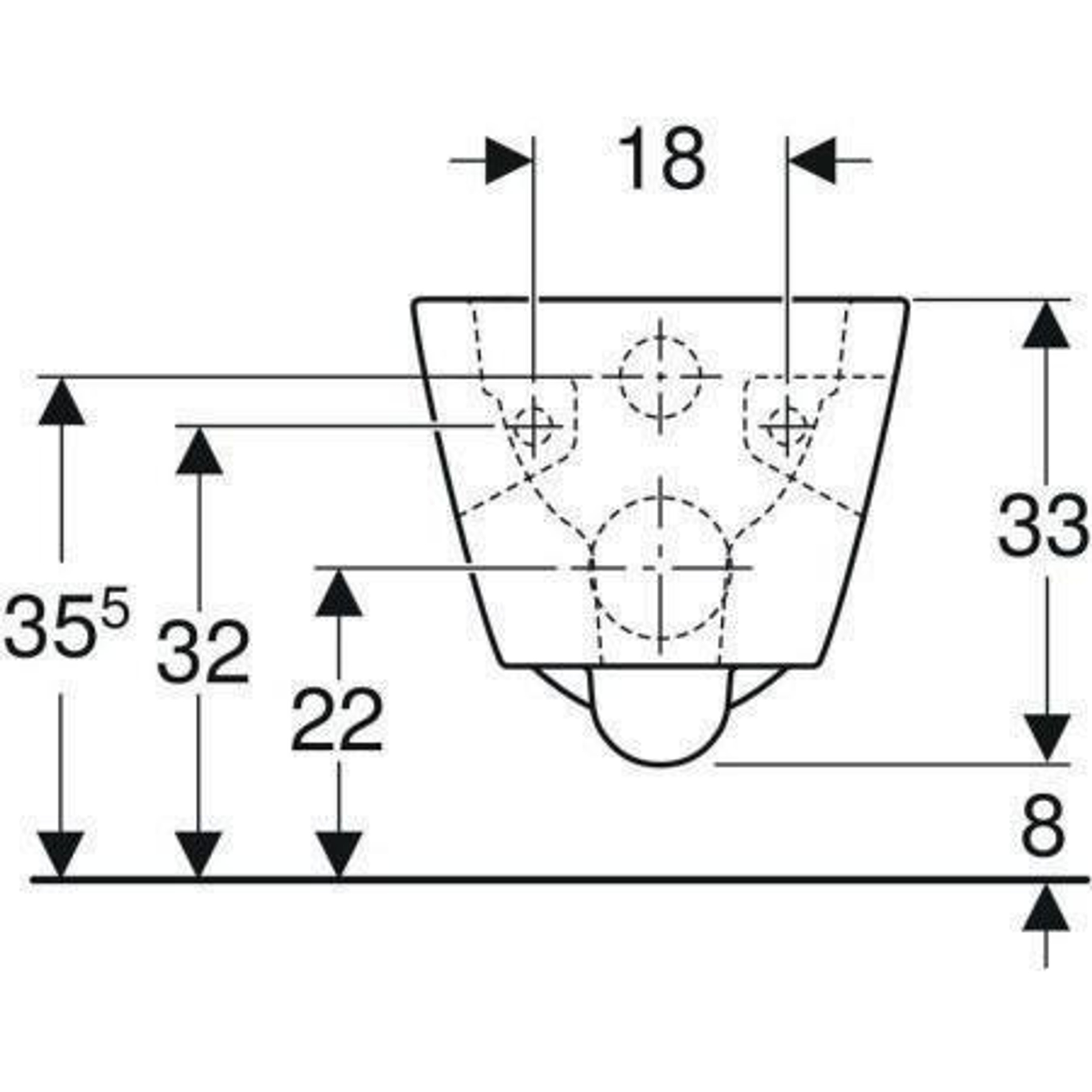 Geberit Wand-Tiefspül-WC RENOVA PLAN Rim