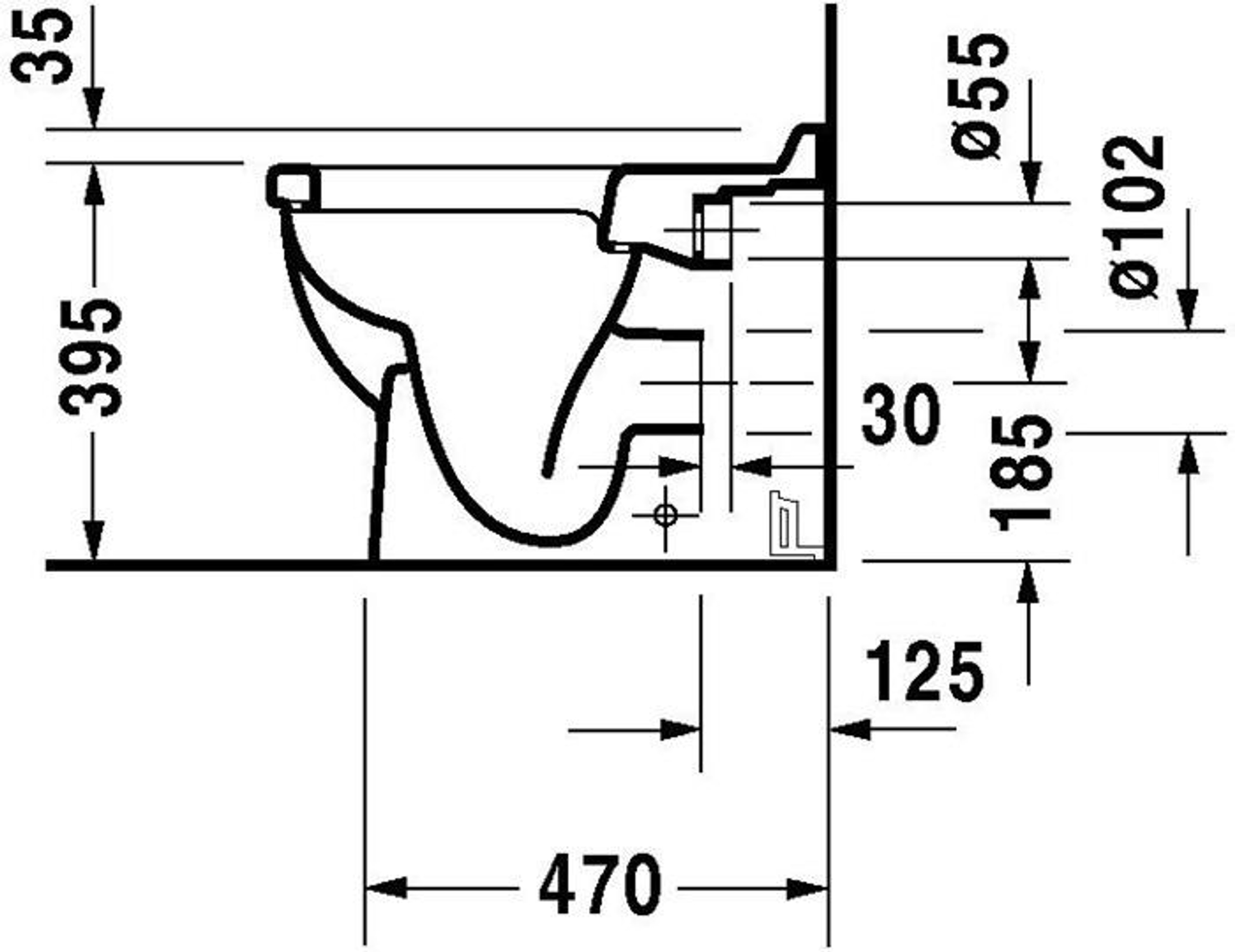 Duravit Stand-WC STARCK 3 ti 360x560mm A