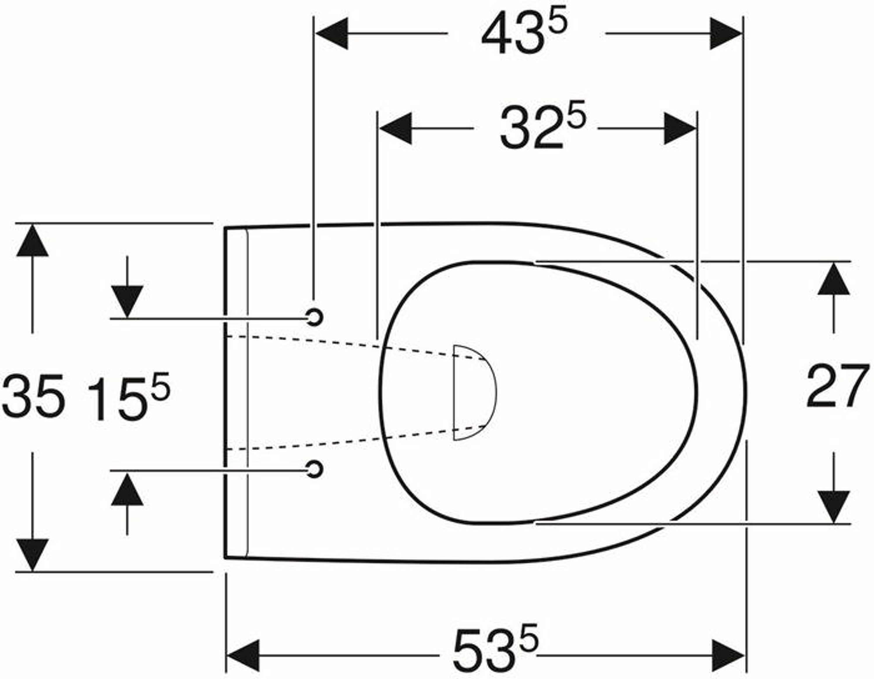 Geberit Wand-Tiefspül-WC RENOVA COMFORT