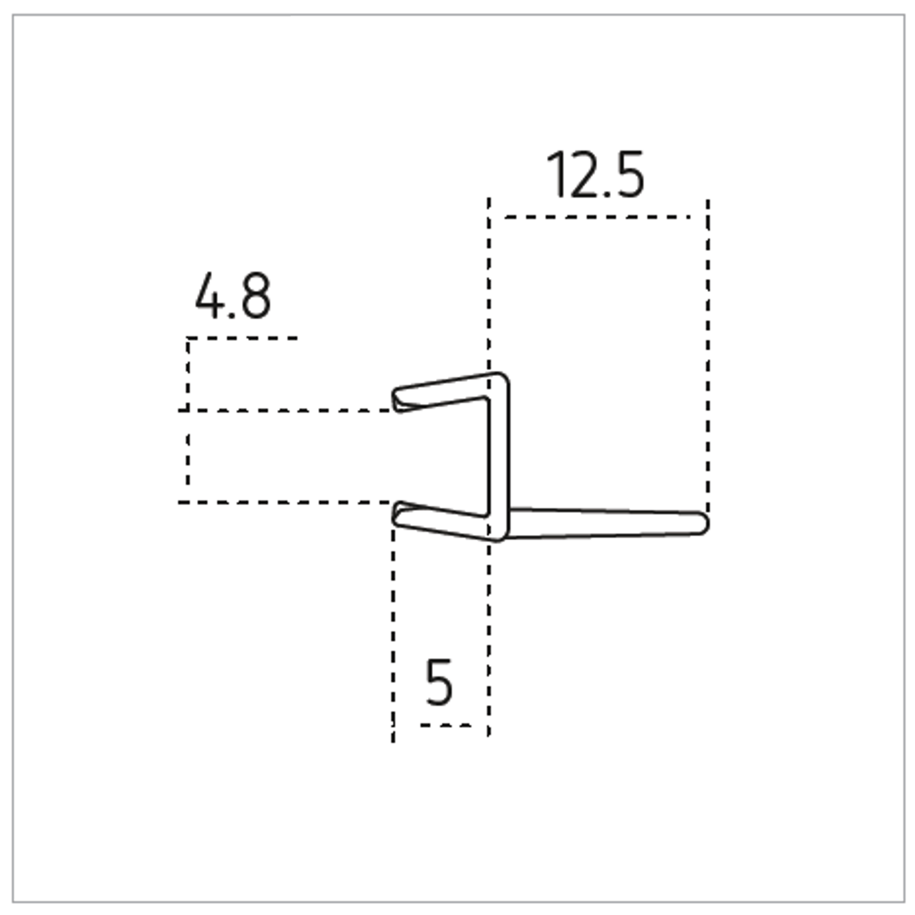 Dusbad Türzwischendichtung, Länge 2010mm - für Duschkabinen/ Duschabtrennungen mit Tür an Festteil 6mm