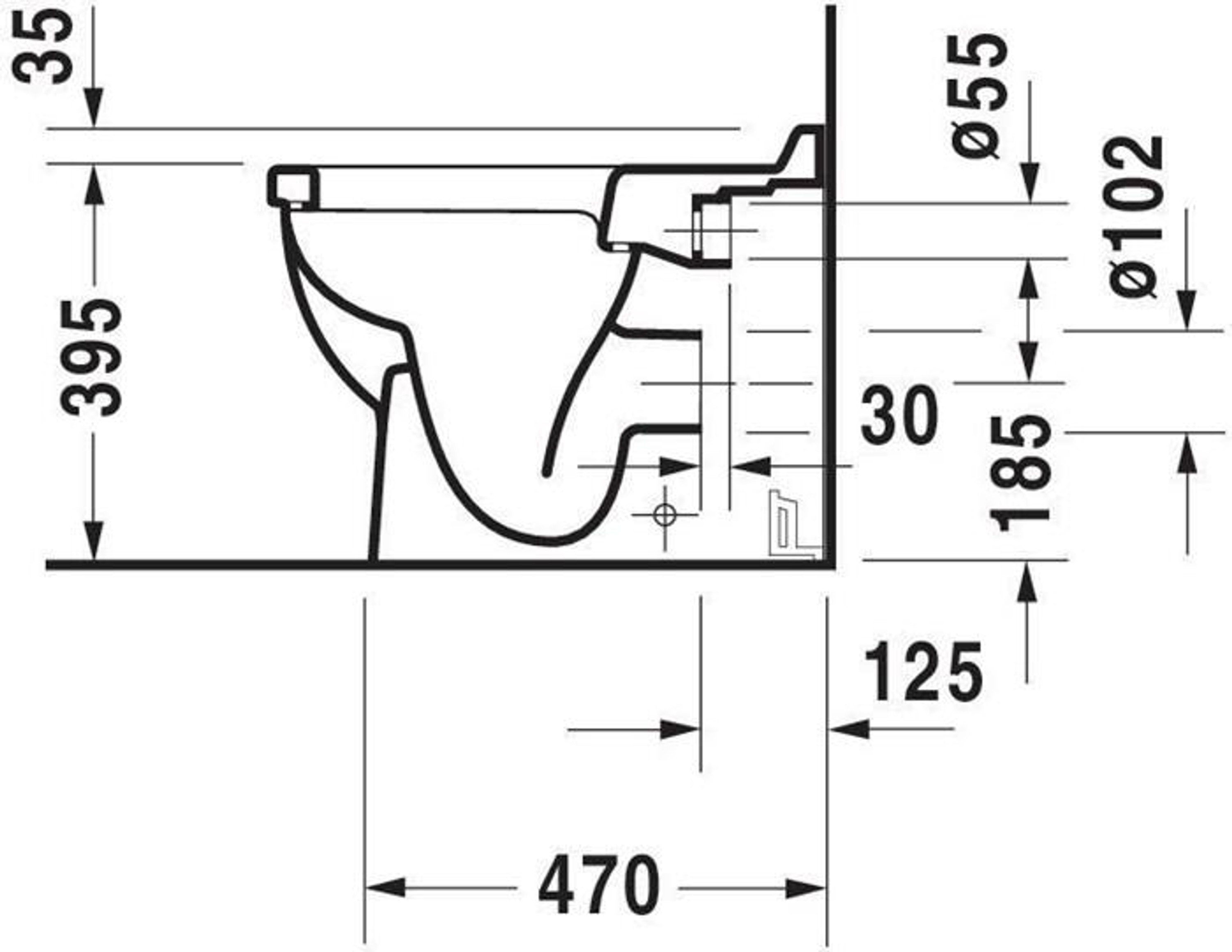 Duravit Stand-WC STARCK 3 ti 360x560mm A