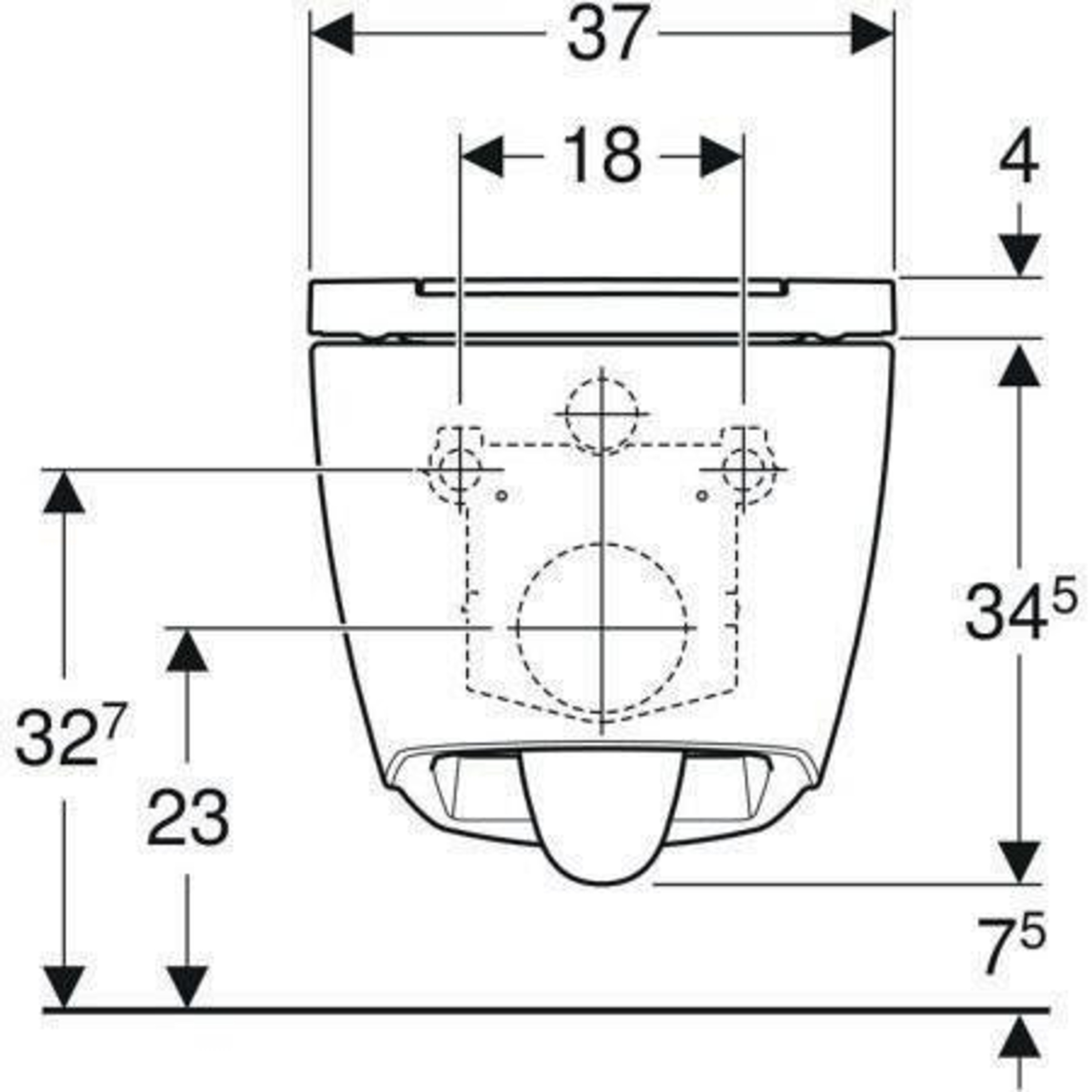 Geberit Wand-Tiefspül-WC ONE m WCSitz we