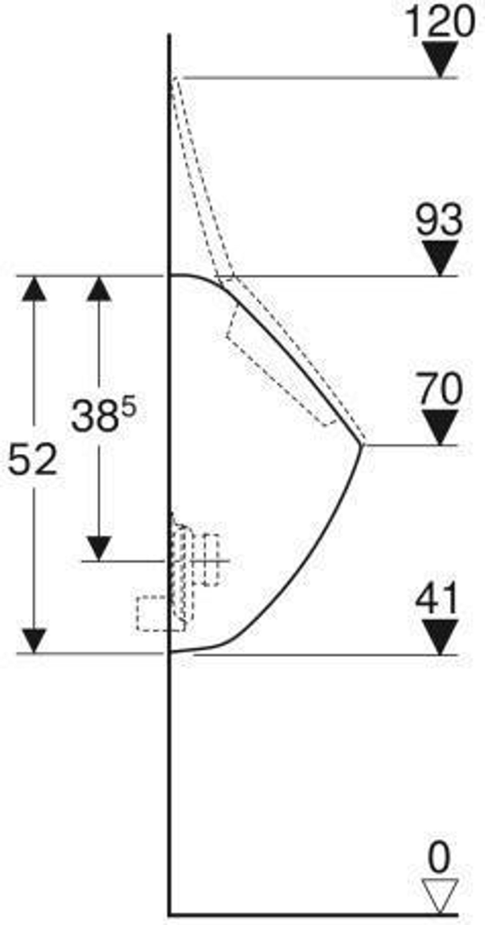 Geberit Urinal PAREO f De Zul v hint Abg