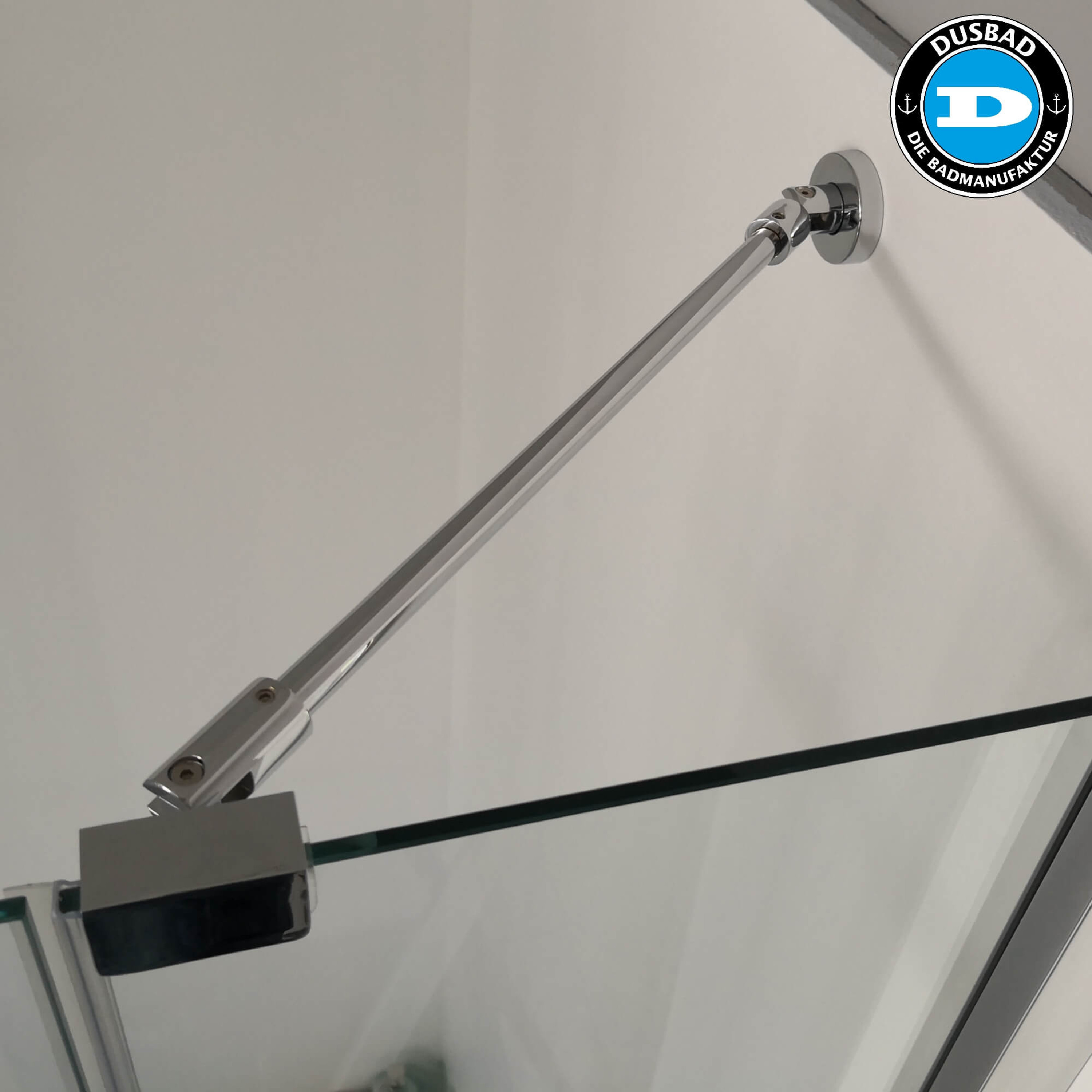 Dusbad Wandanschluss-Set - Stabilisator für Duschkabine Glas/Wand 300mm, chorm