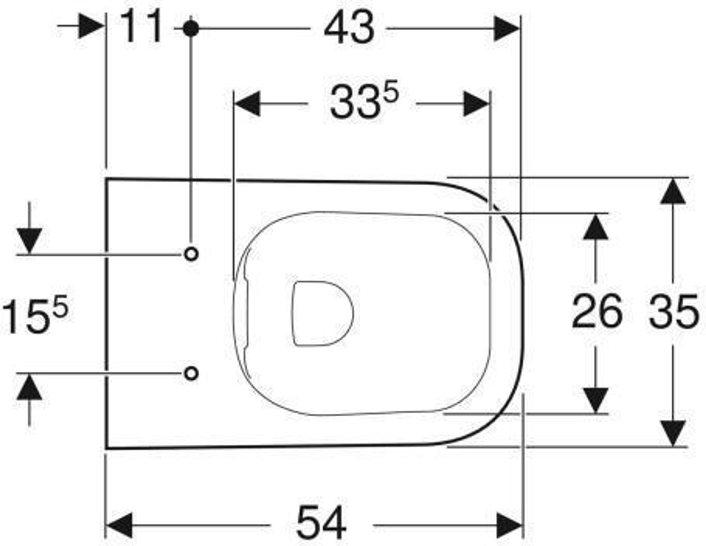 Geberit Wand-Tiefspül-WC RENOVA PLAN Rim